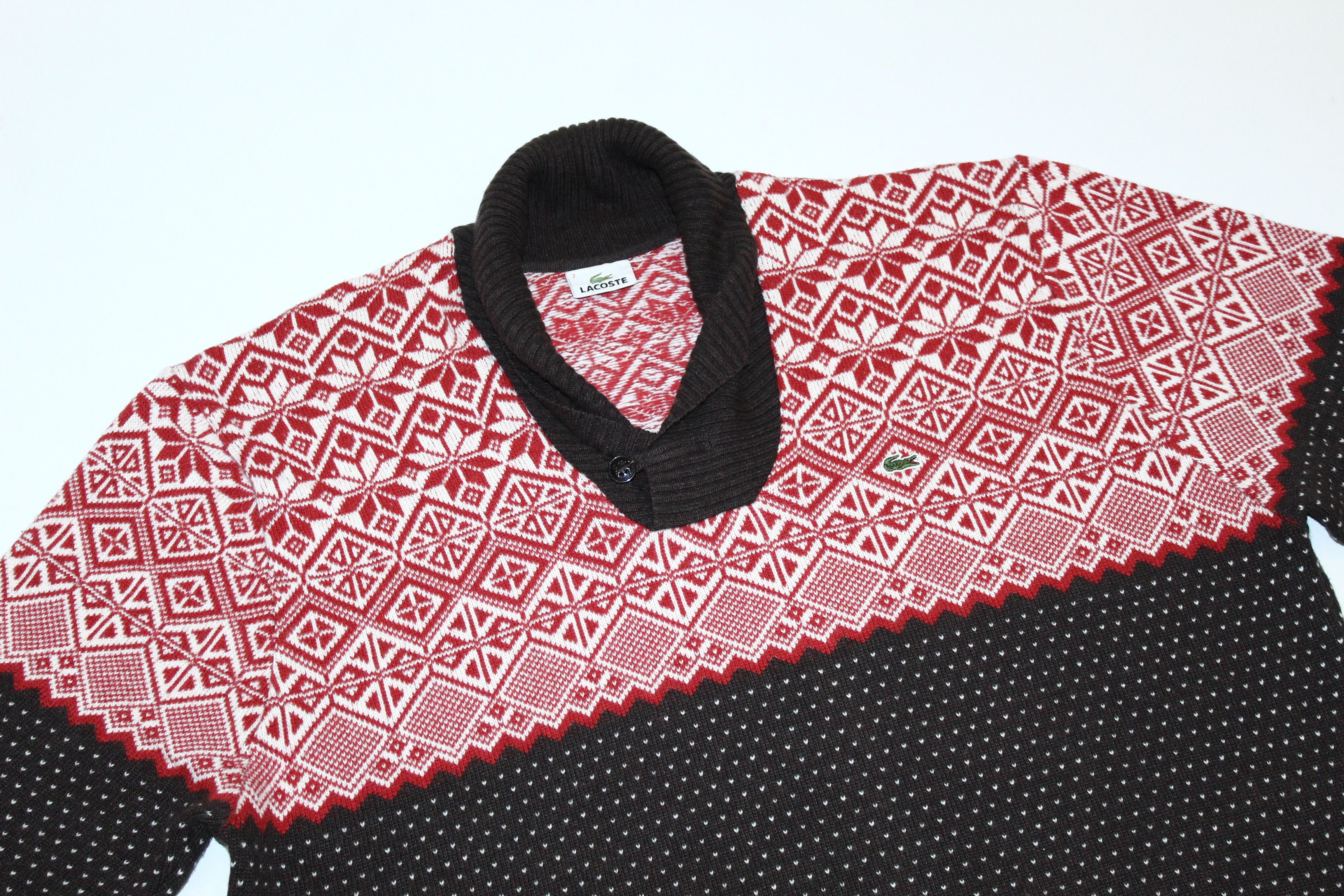 Lacoste Vtg Lacoste Native Patterns Wool Mix Turtleneck Sweater Size US XXL / EU 58 / 5 - 4 Thumbnail