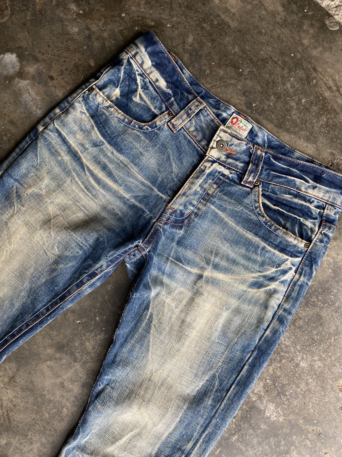 Japanese Brand Ozz First Distressed Flare Jeans Size US 33 - 3 Thumbnail