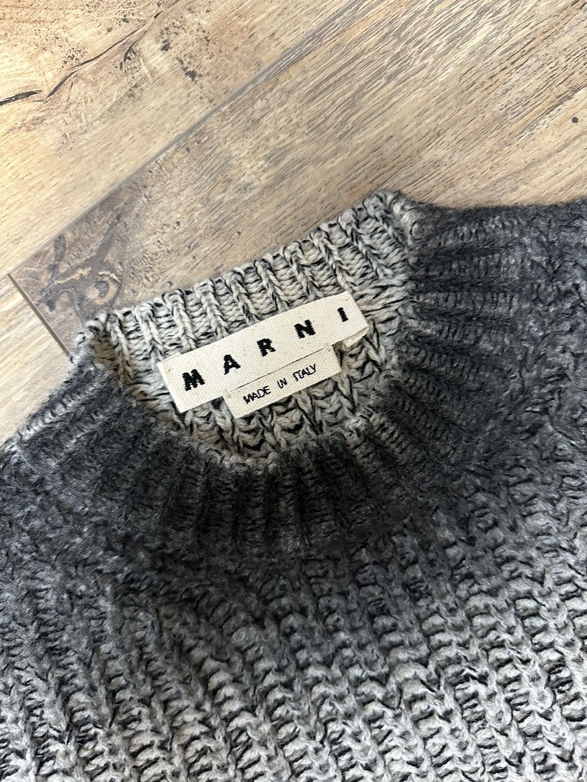 Marni Black/White Chunky Knit Sweater Size US L / EU 52-54 / 3 - 4 Thumbnail