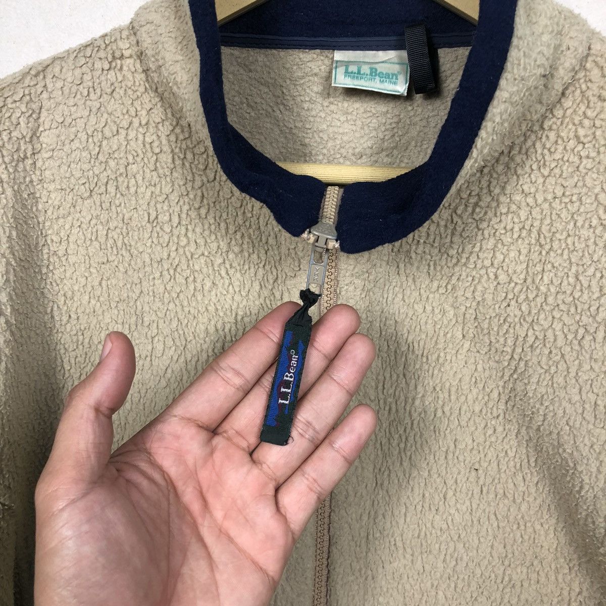 L.L. Bean Vintage 90s L.L Bean Pile Fleece Beige Sweater Jacket Size US M / EU 48-50 / 2 - 4 Thumbnail