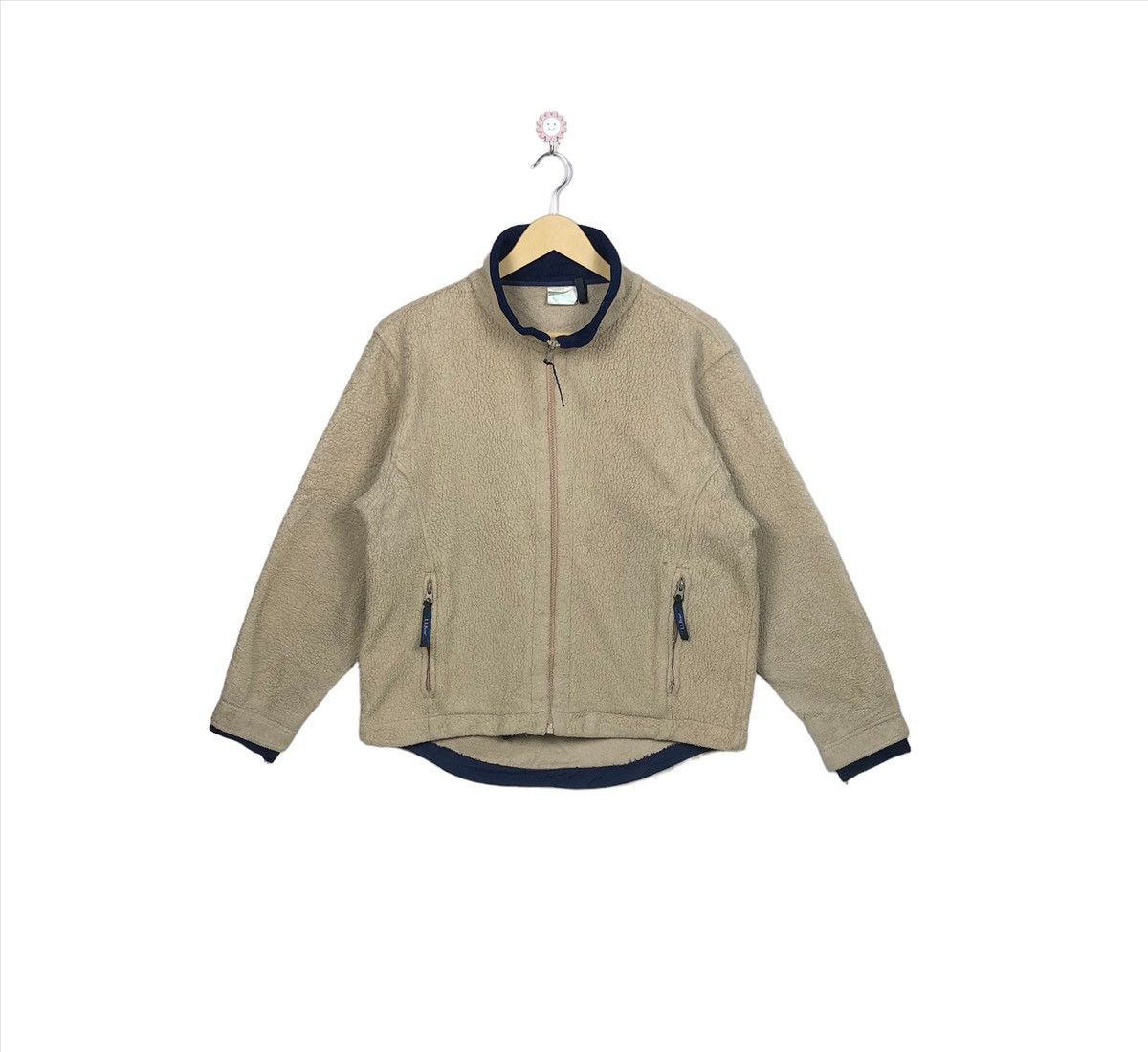 L.L. Bean Vintage 90s L.L Bean Pile Fleece Beige Sweater Jacket Size US M / EU 48-50 / 2 - 1 Thumbnail