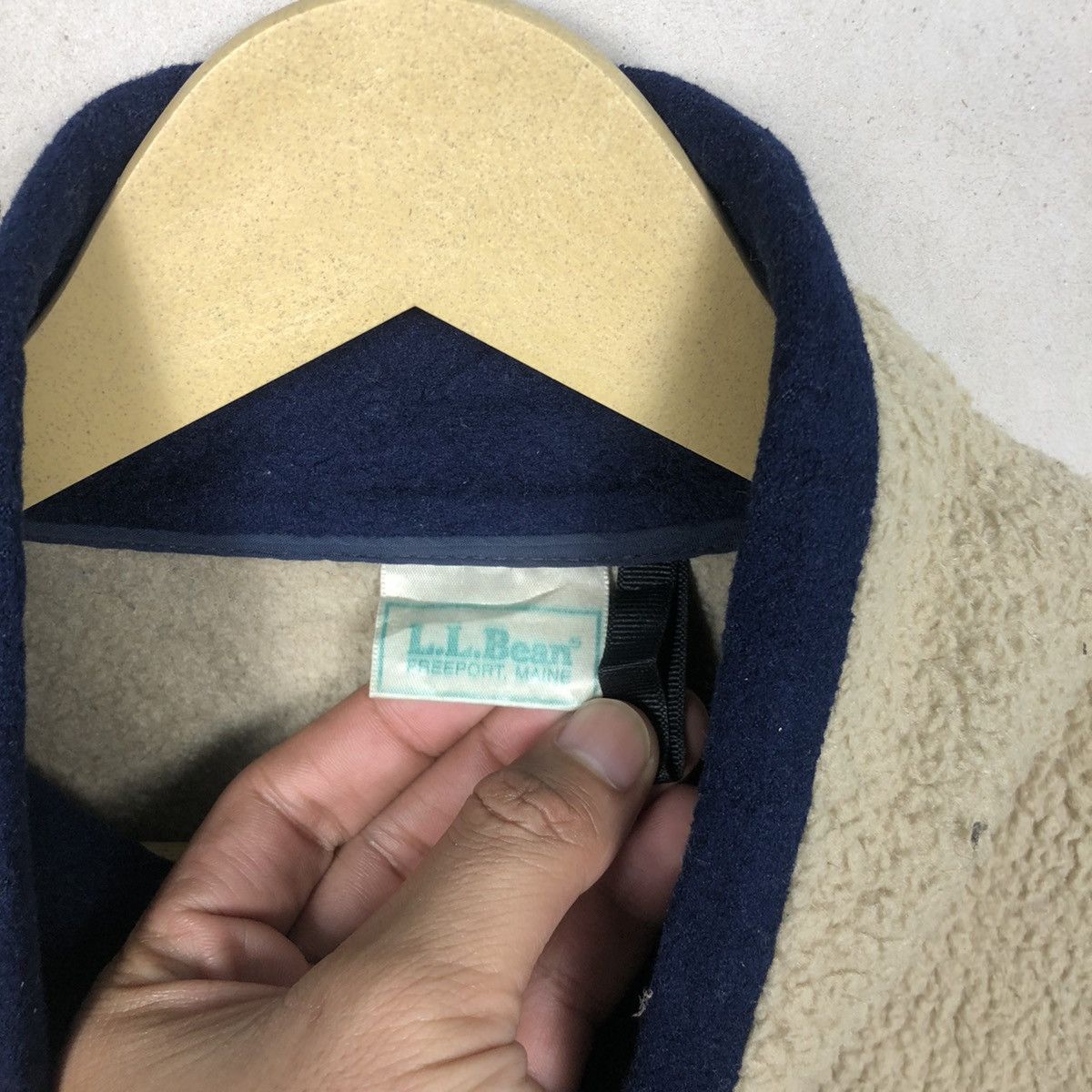 L.L. Bean Vintage 90s L.L Bean Pile Fleece Beige Sweater Jacket Size US M / EU 48-50 / 2 - 7 Thumbnail
