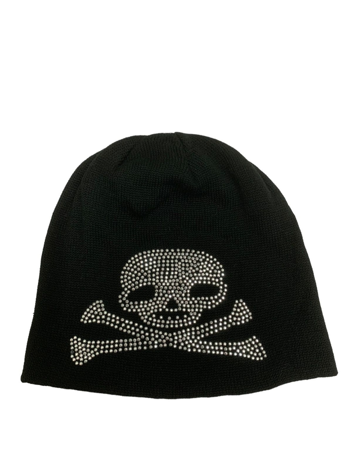 If Six Was Nine × Japanese Brand 🇯🇵 RARE ‼️ Japanese Brand Vintage Skulls Rhinestone Beanie Cap Size ONE SIZE - 3 Thumbnail