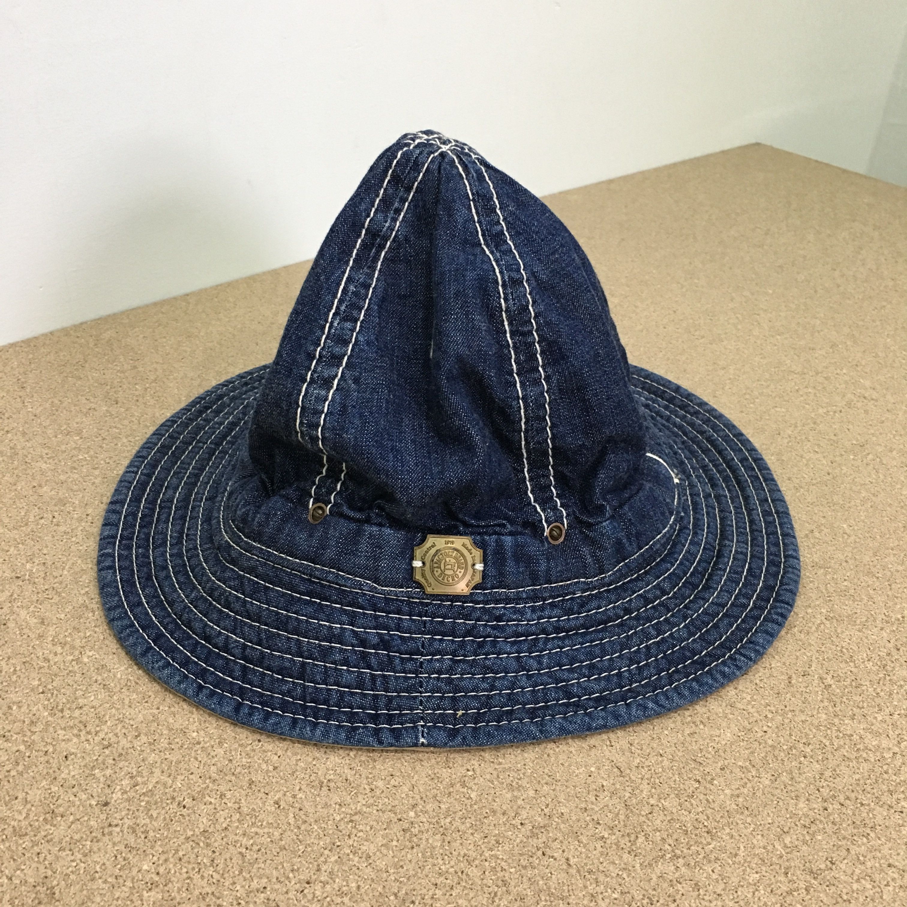 Handmade Decho Crash Kome Hat US Army Indigo Selvage Denim Hand Made Size ONE SIZE - 2 Thumbnail