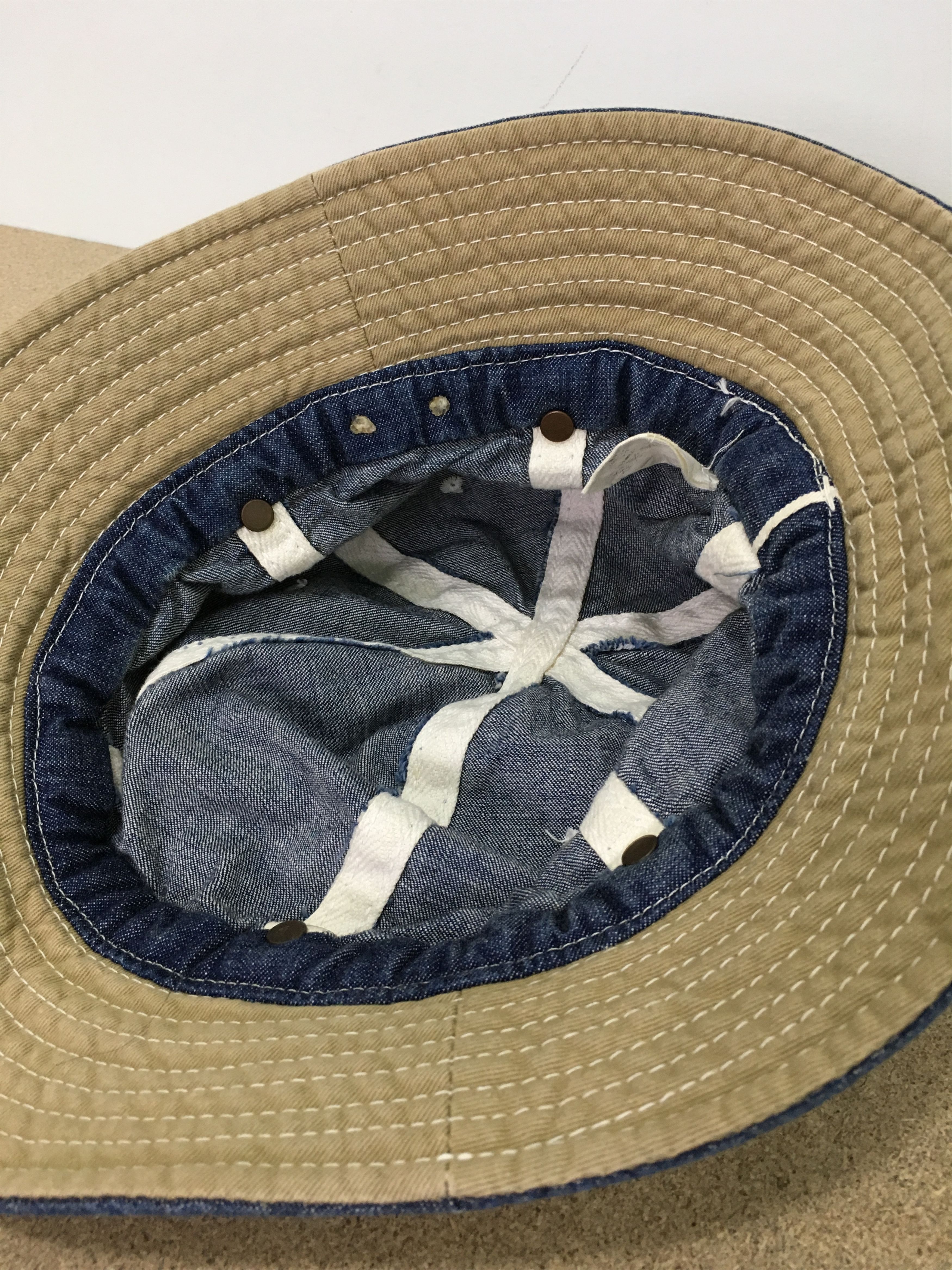 Handmade Decho Crash Kome Hat US Army Indigo Selvage Denim Hand Made Size ONE SIZE - 8 Thumbnail
