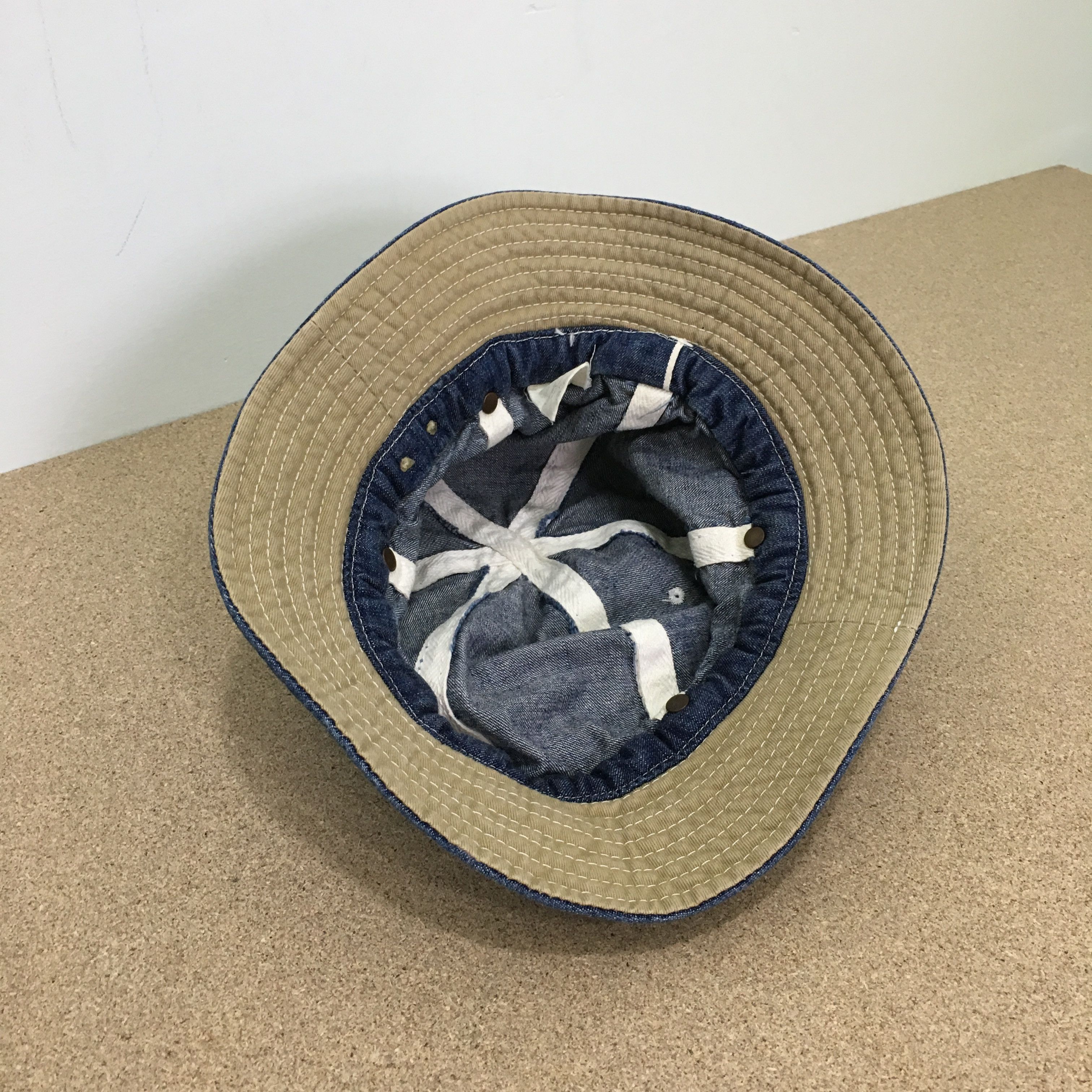 Handmade Decho Crash Kome Hat US Army Indigo Selvage Denim Hand Made Size ONE SIZE - 7 Thumbnail
