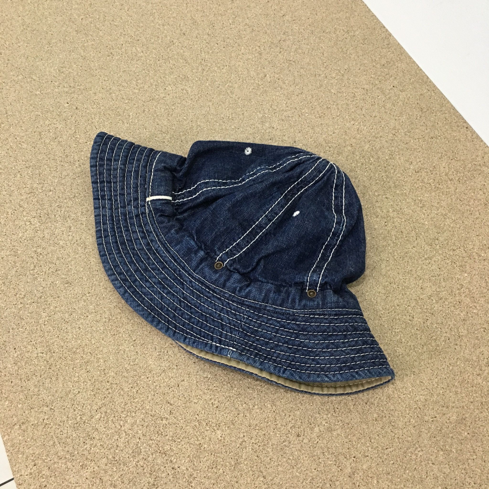 Handmade Decho Crash Kome Hat US Army Indigo Selvage Denim Hand Made Size ONE SIZE - 12 Thumbnail