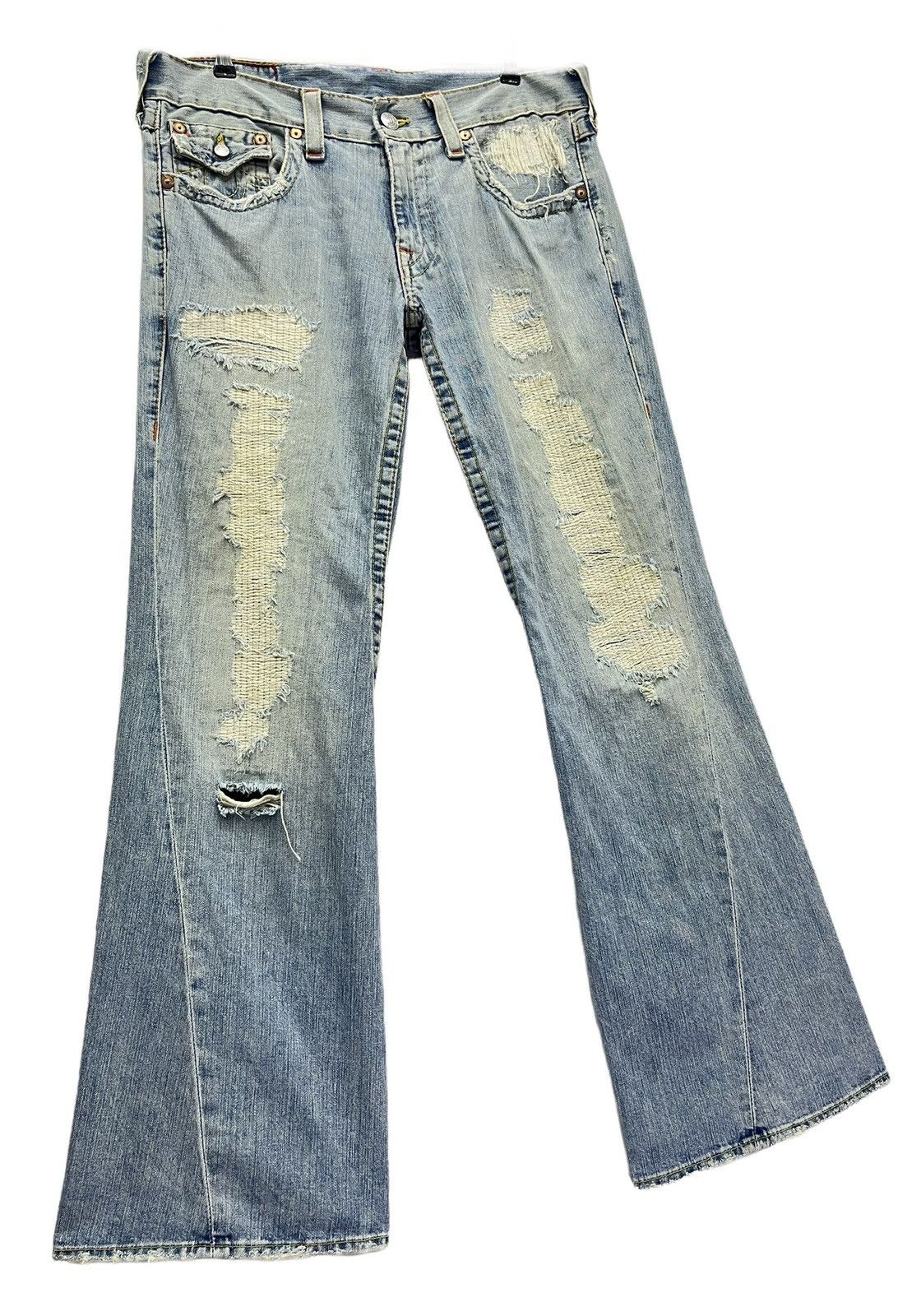 True Religion 💥FYE💥DISTRESSED FLARE🔥Vtg TRUE RELIGION JOEY Denim USA Size US 34 / EU 50 - 3 Thumbnail