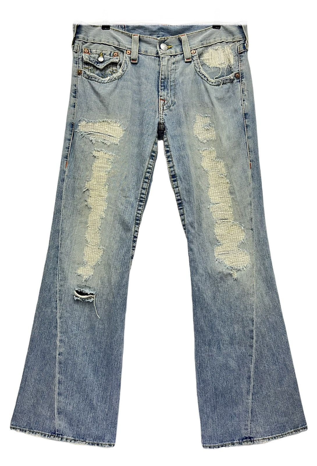 True Religion 💥FYE💥DISTRESSED FLARE🔥Vtg TRUE RELIGION JOEY Denim USA Size US 34 / EU 50 - 2 Thumbnail
