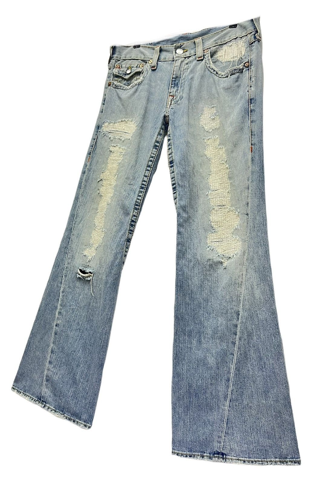 True Religion 💥FYE💥DISTRESSED FLARE🔥Vtg TRUE RELIGION JOEY Denim USA Size US 34 / EU 50 - 1 Thumbnail