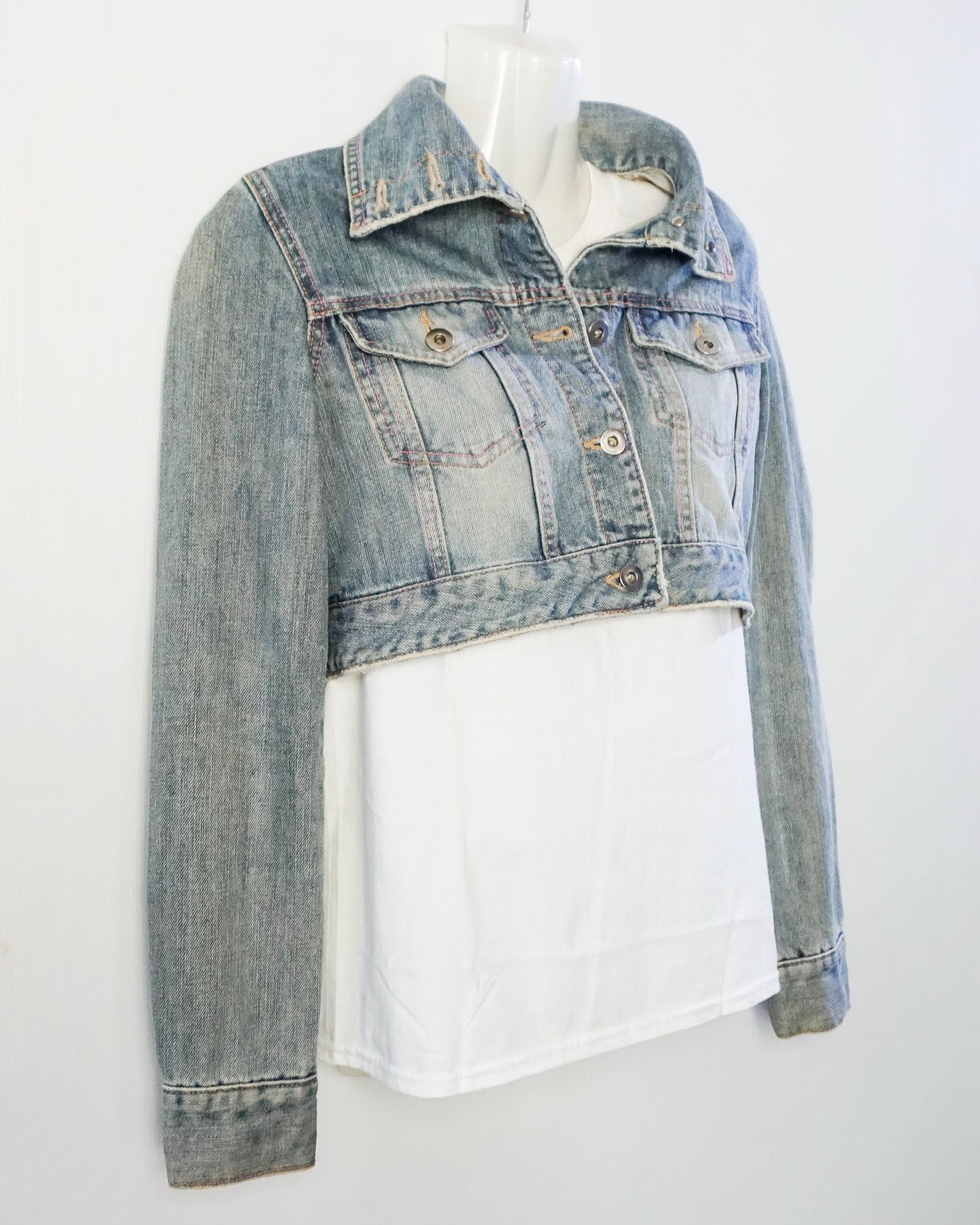 Japanese Brand LIZ LISA Button Up Cropped Denim Jacket Size S / US 4 / IT 40 - 2 Thumbnail