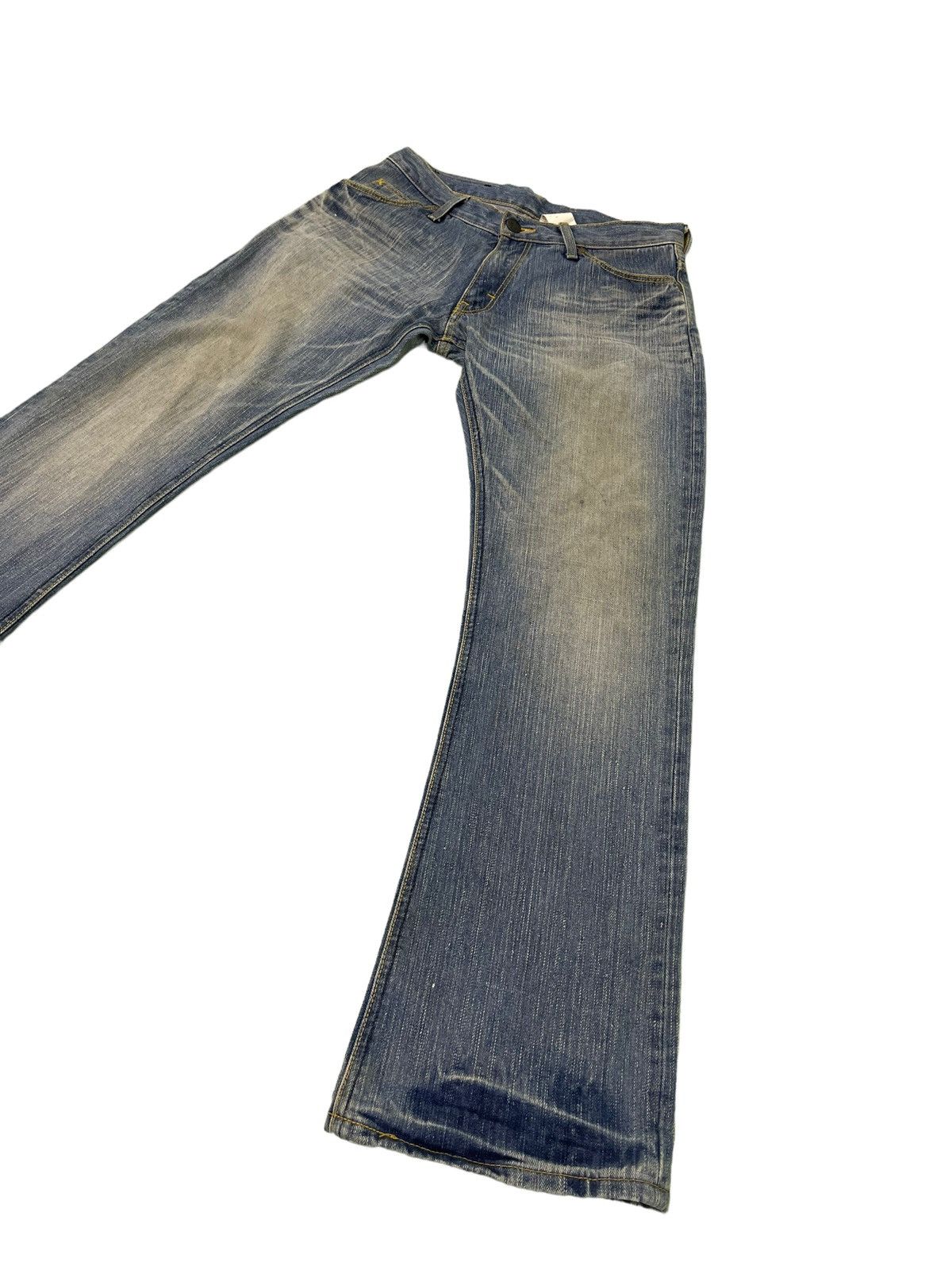 Japanese Brand Flare Jeans Lee Japan Faded Low Rise Boot Cut 4🟦4 Size US 30 / EU 46 - 3 Thumbnail