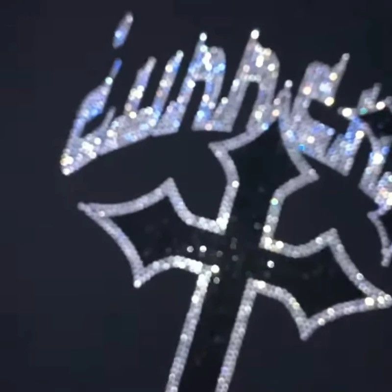 Streetwear Rhinestone Cross Full Zip Hoodie | Grailed