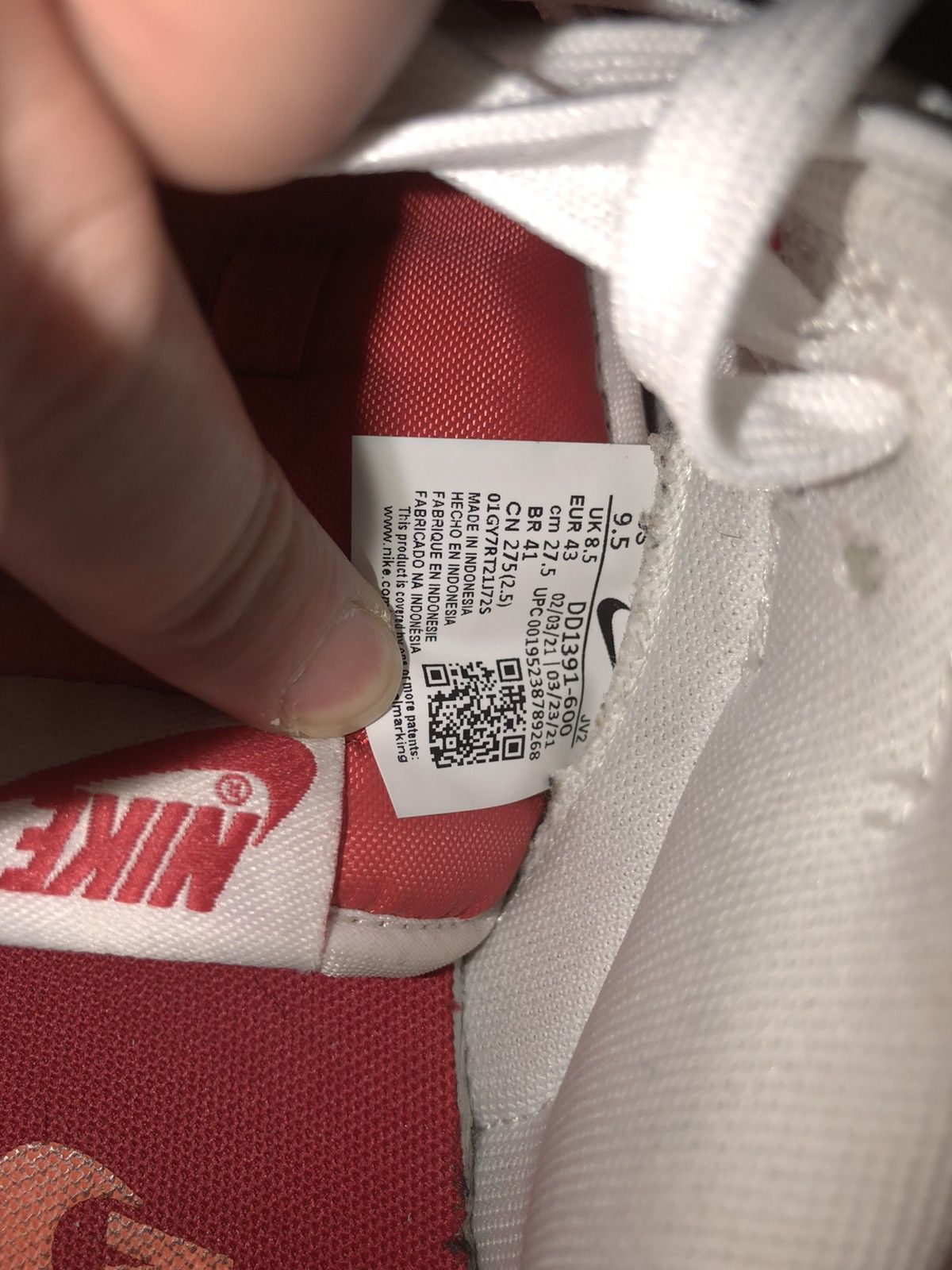 Nike Nike Dunk Low Championship Red White Retro 2021 US9.5 Size US 9.5 / EU 42-43 - 8 Thumbnail