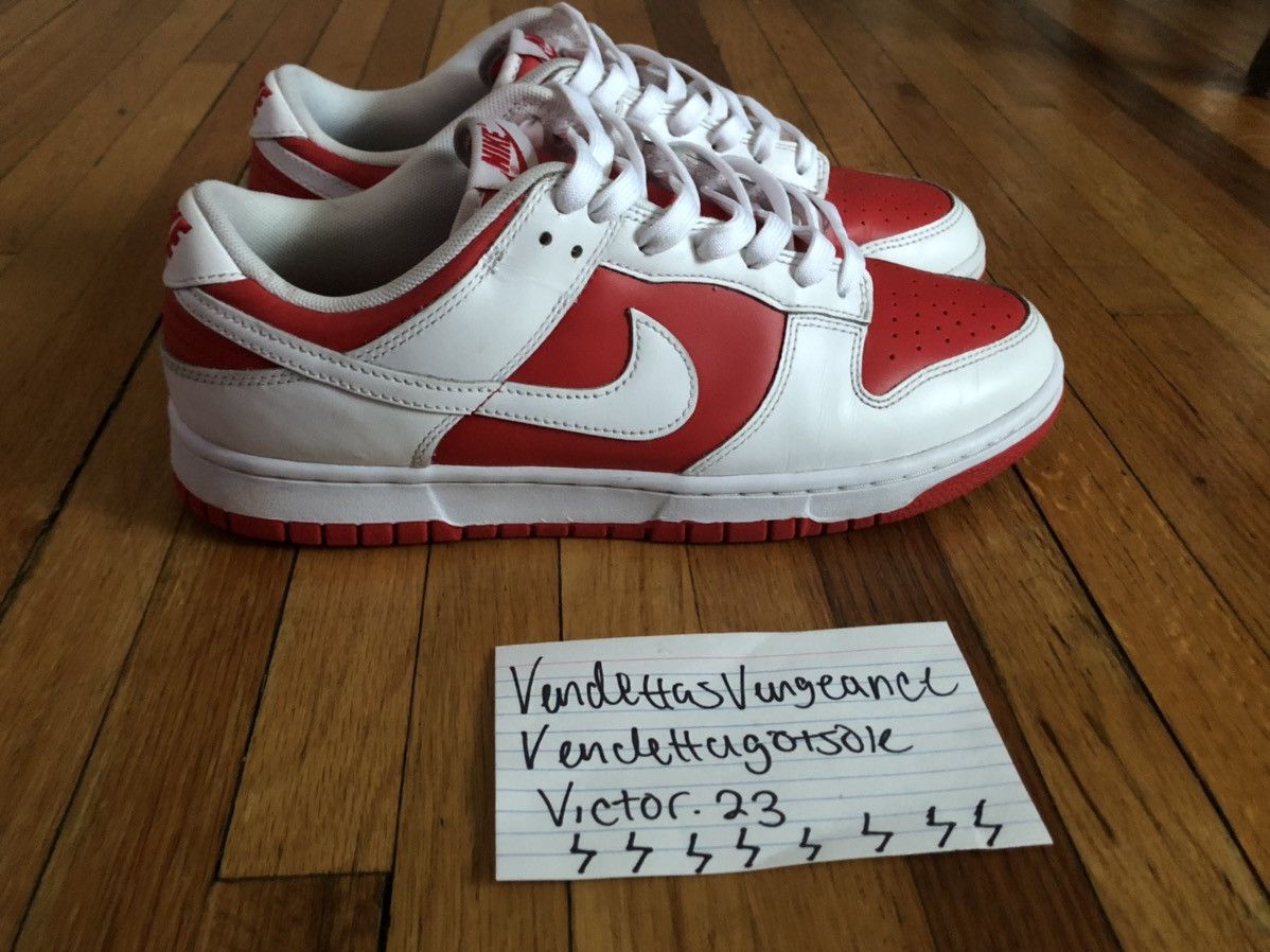 Nike Nike Dunk Low Championship Red White Retro 2021 US9.5 Size US 9.5 / EU 42-43 - 2 Thumbnail