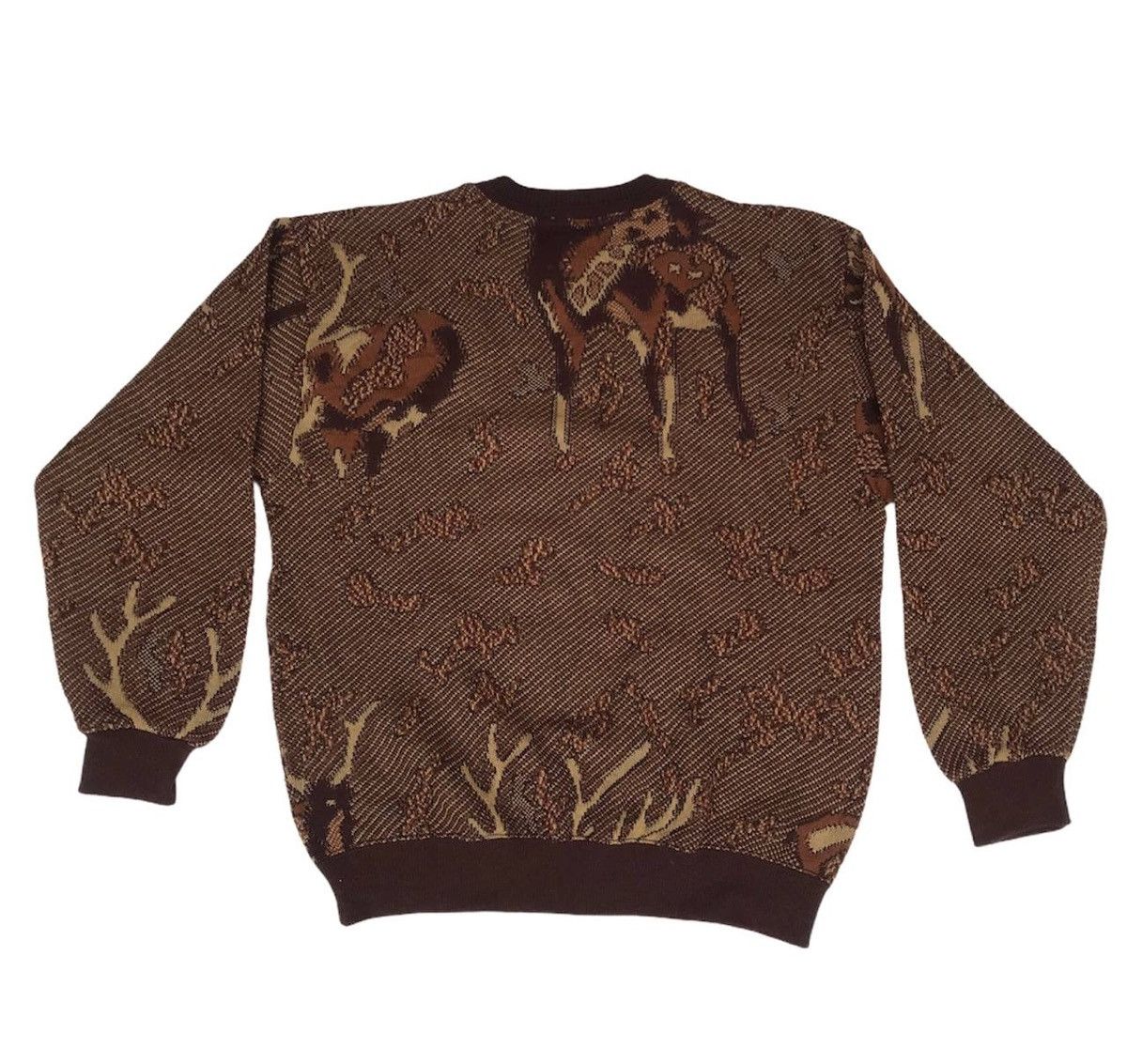 Aran Isles Knitwear × Vintage Vintage Craft Movie knitwear Deer habitat motive sweatshirt Size US L / EU 52-54 / 3 - 5 Thumbnail