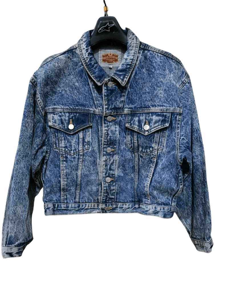 image of Vintage Big John Acid Wash Trucker Jacket in Denim, Men's (Size Medium)