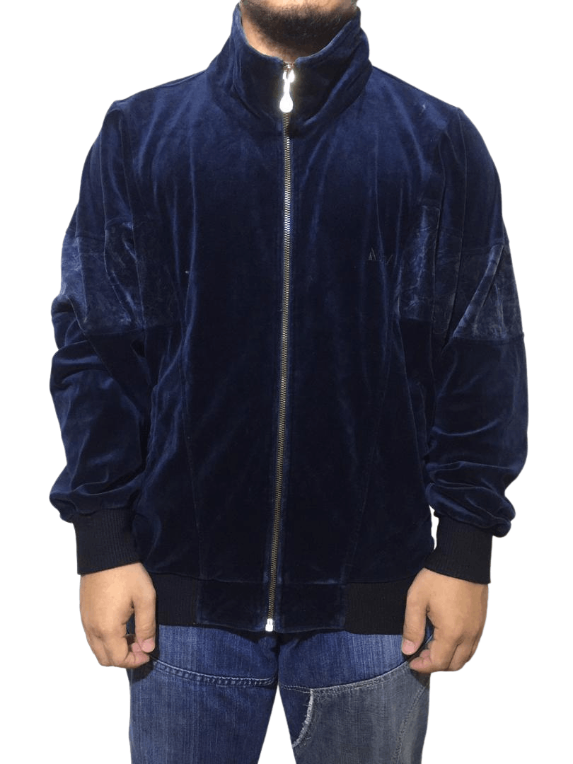Pre-owned Active Japanese Activ Bomber Style Velvet Jacket In Dark Turquoise