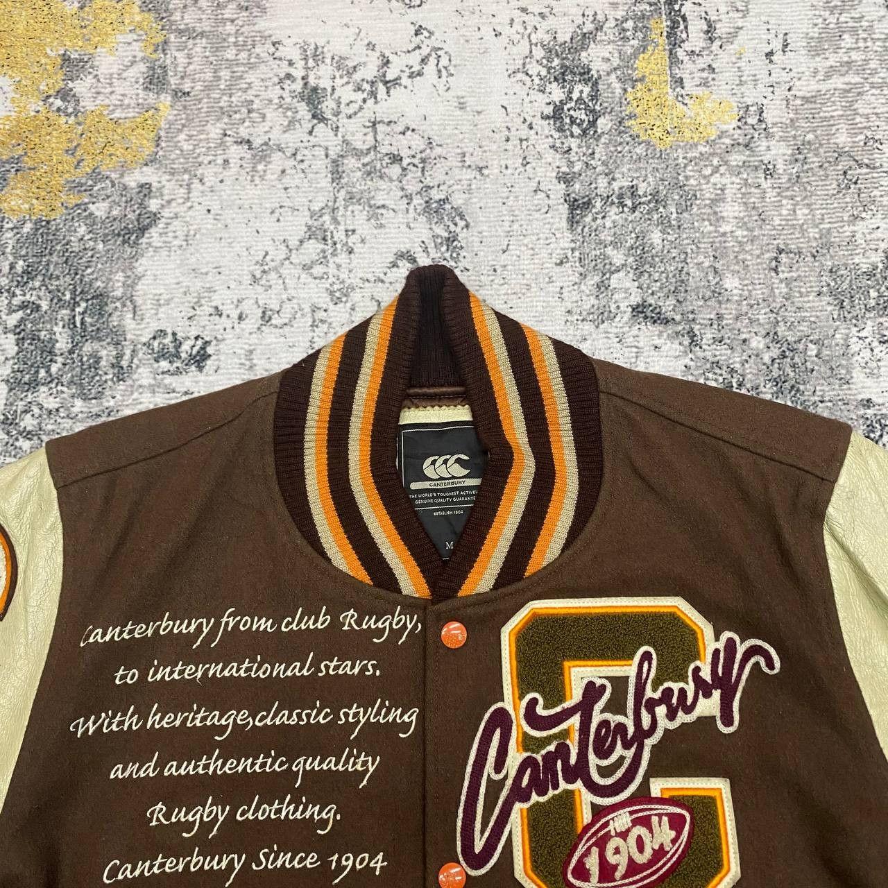 Canterbury of New Zealand × Vintage Z236 VTG CANTERBURY RUGBY VARSITY LEATHER JACKET Size US M / EU 48-50 / 2 - 4 Thumbnail