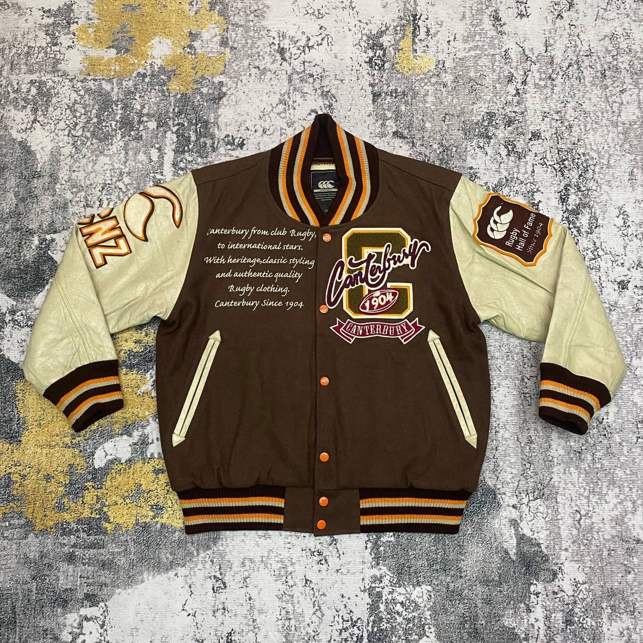 Canterbury of New Zealand × Vintage Z236 VTG CANTERBURY RUGBY VARSITY LEATHER JACKET Size US M / EU 48-50 / 2 - 2 Thumbnail
