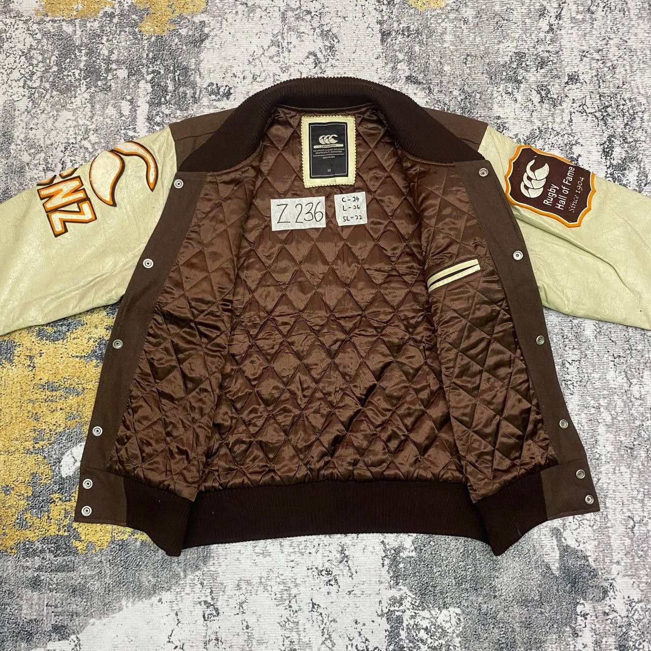 Canterbury of New Zealand × Vintage Z236 VTG CANTERBURY RUGBY VARSITY LEATHER JACKET Size US M / EU 48-50 / 2 - 5 Thumbnail