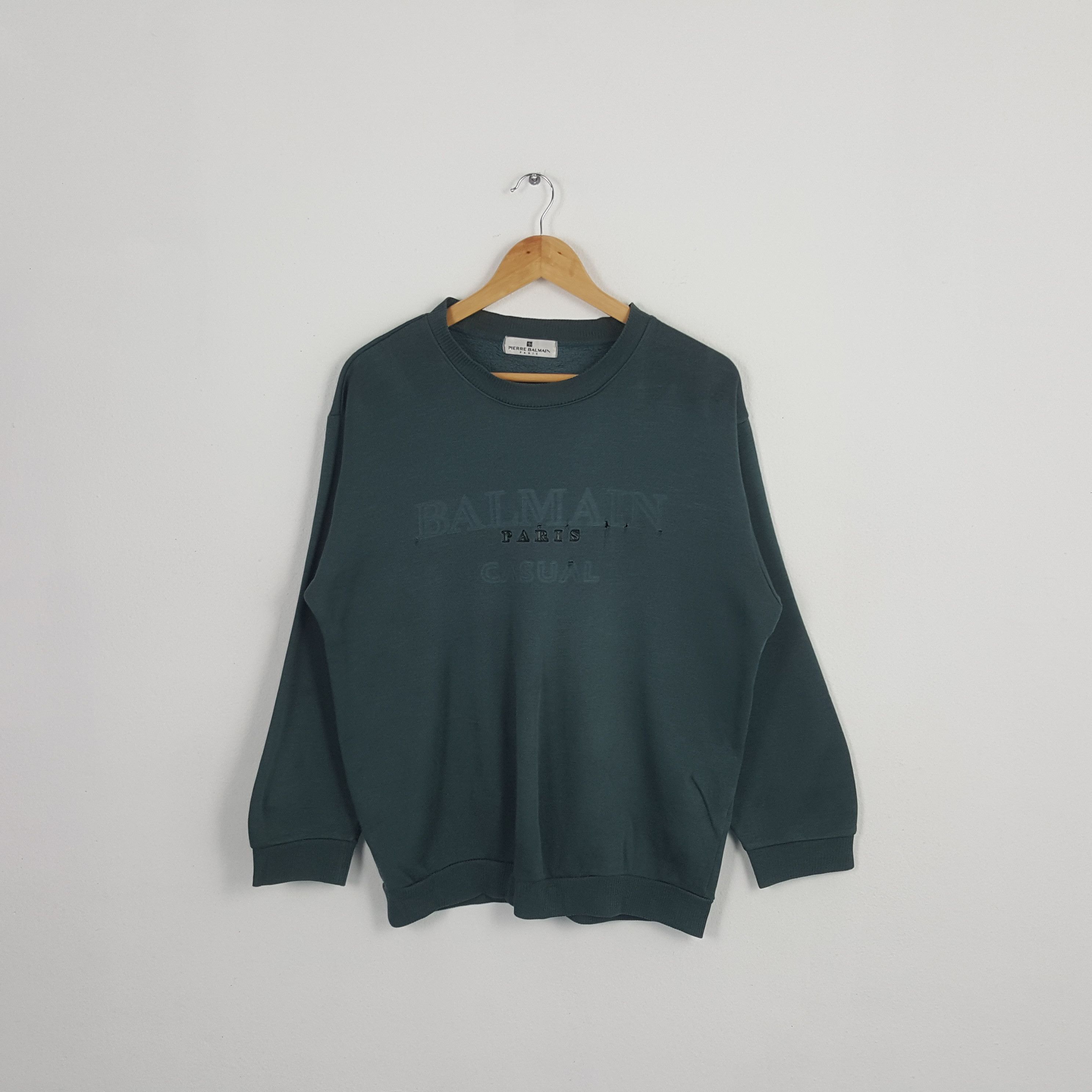 Vintage Pierre Balmain Paris Embroidery Casual Sweatshirt