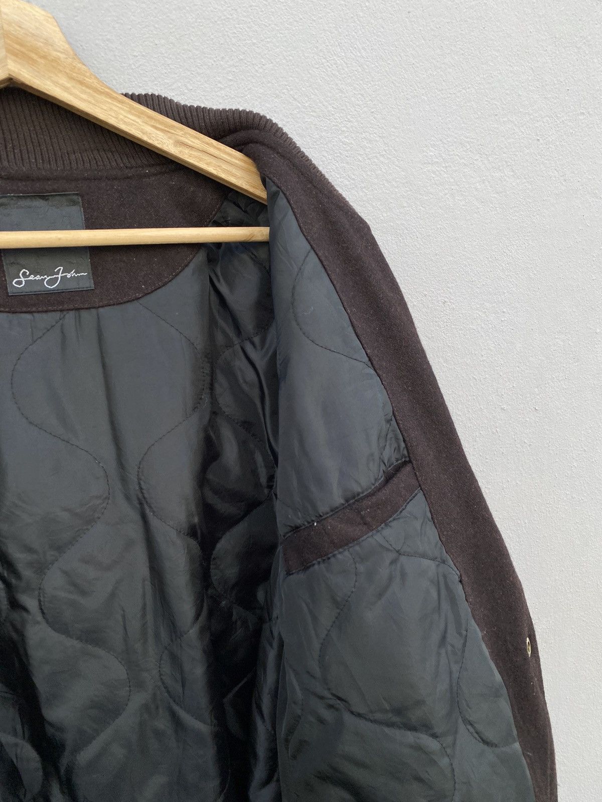 Sean John Sean John “SJ169” Wool Blended Quilted Brown Varsity Jacket Size US XXL / EU 58 / 5 - 11 Thumbnail
