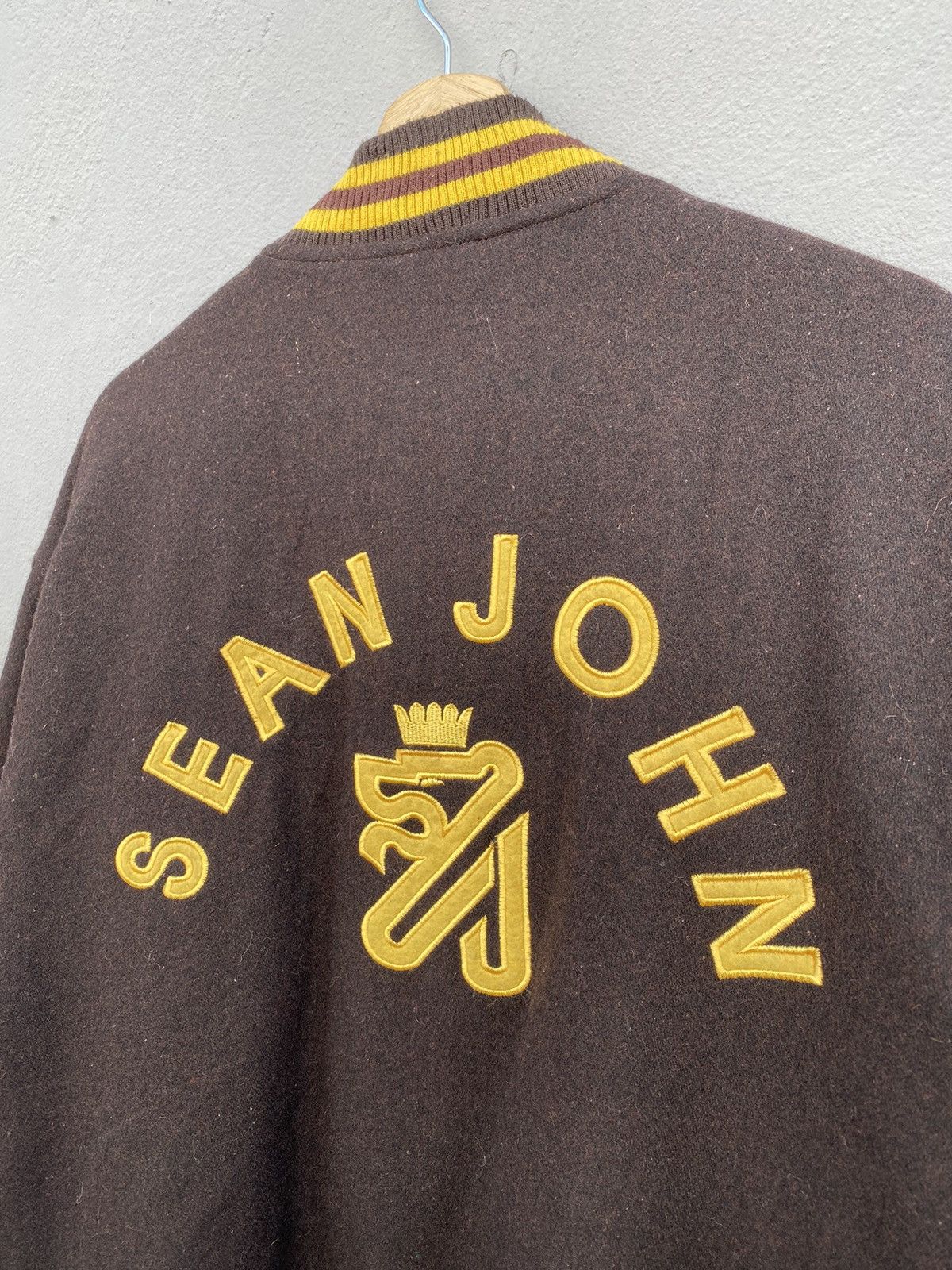 Sean John Sean John “SJ169” Wool Blended Quilted Brown Varsity Jacket Size US XXL / EU 58 / 5 - 16 Thumbnail