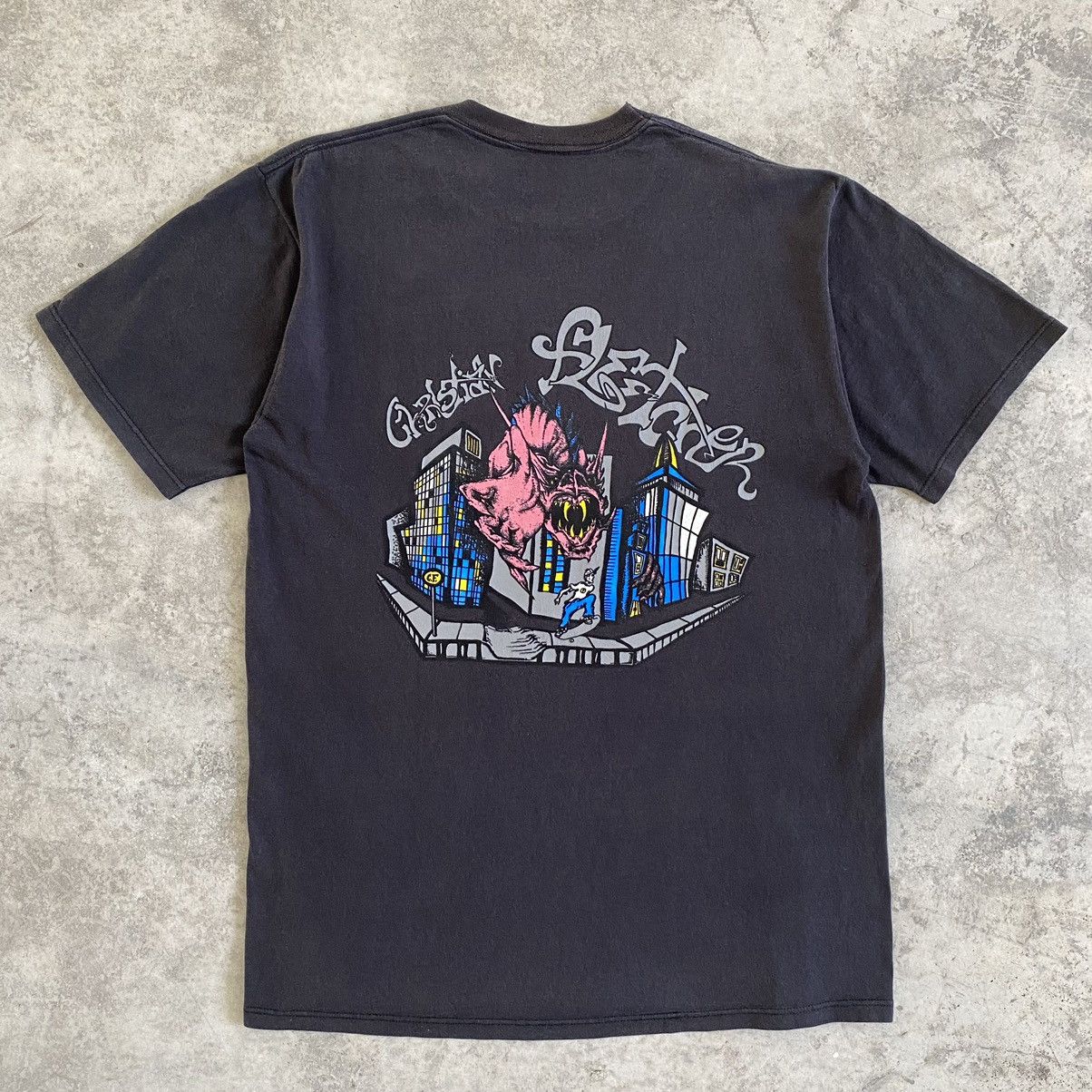 Rap Tees VTG 90’s Christian Fletcher Skateboard Graphic T-Shirt Size US L / EU 52-54 / 3 - 2 Thumbnail