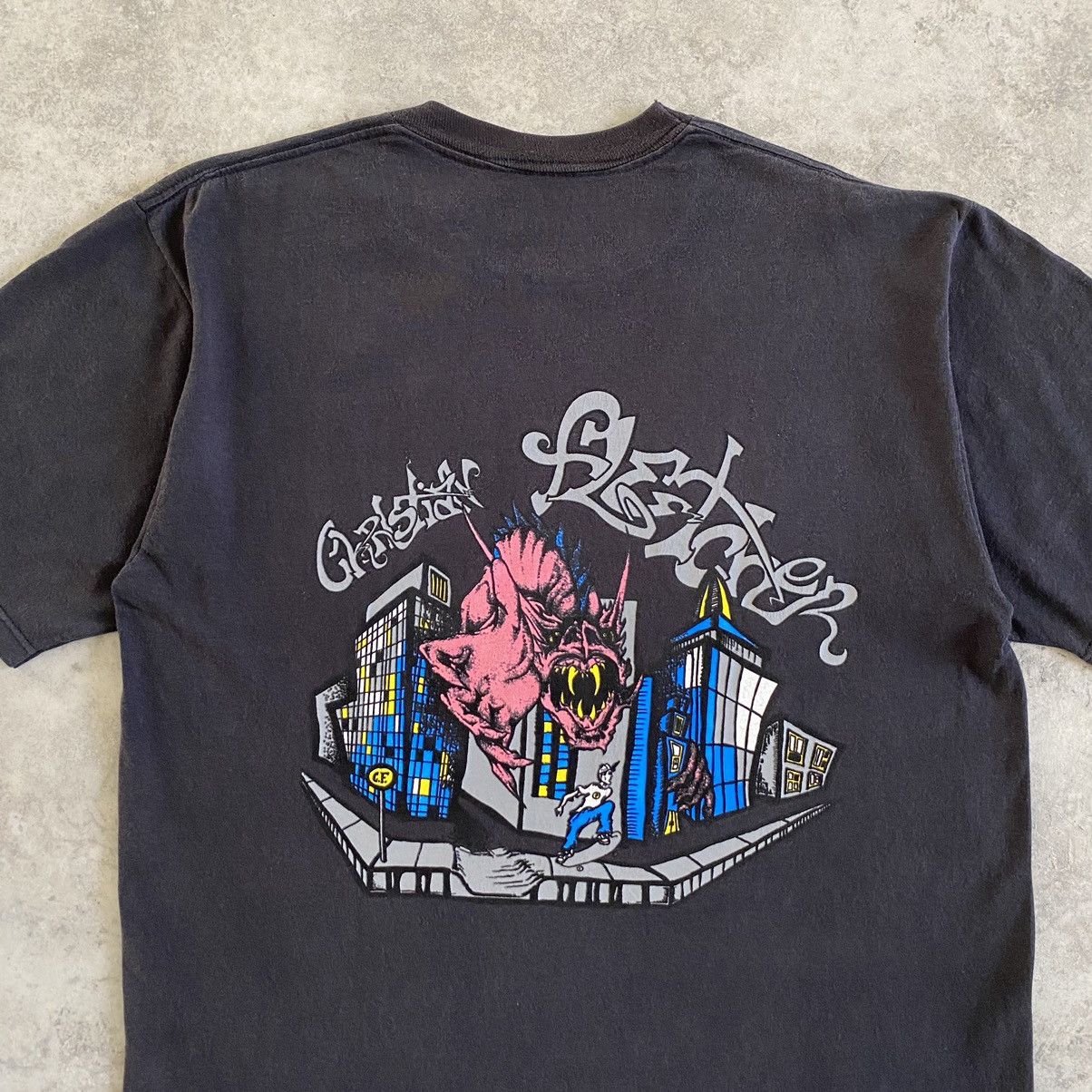 Rap Tees VTG 90’s Christian Fletcher Skateboard Graphic T-Shirt Size US L / EU 52-54 / 3 - 4 Thumbnail