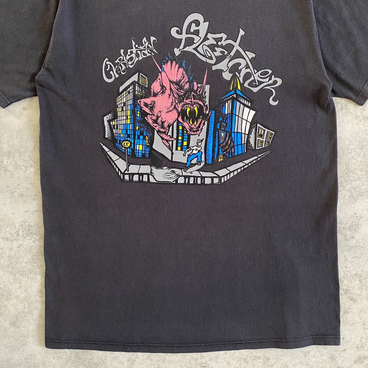 Rap Tees VTG 90’s Christian Fletcher Skateboard Graphic T-Shirt Size US L / EU 52-54 / 3 - 5 Thumbnail