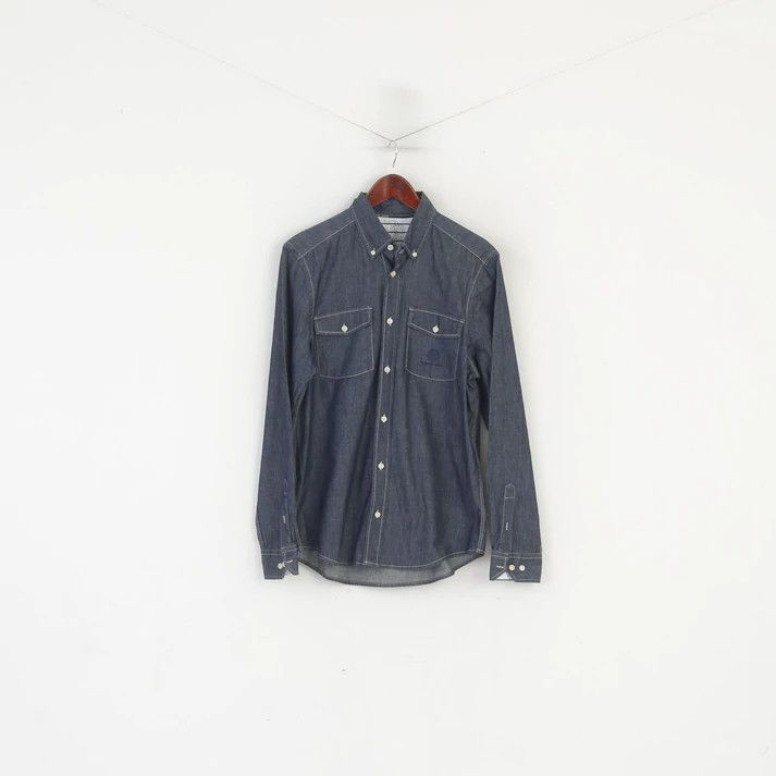 Bogner Bogner Jeans Men M Casual Shirt Navy Denim Top 3726 Size US M / EU 48-50 / 2 - 2 Thumbnail