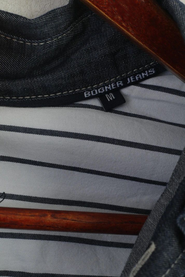 Bogner Bogner Jeans Men M Casual Shirt Navy Denim Top 3726 Size US M / EU 48-50 / 2 - 6 Thumbnail