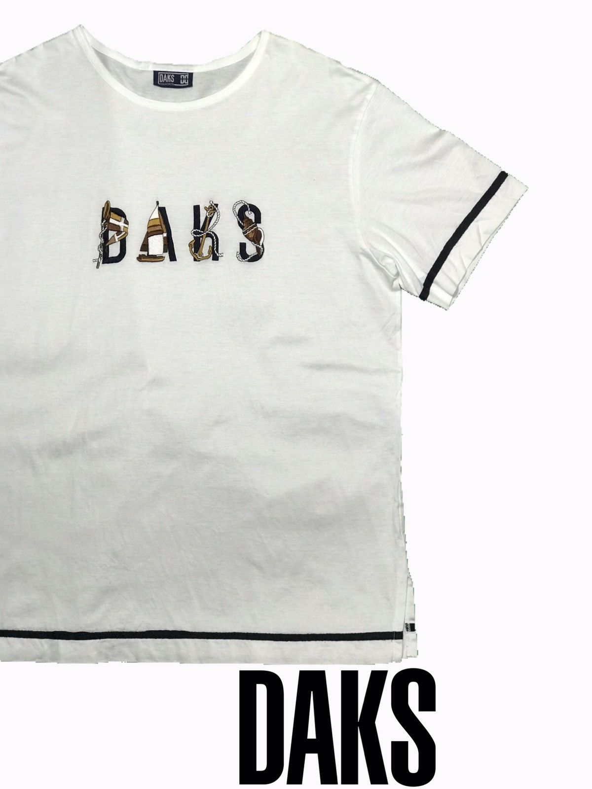 DAKS × Vintage Daks London T Shirt embroidery Big Logo Spellout Size US M / EU 48-50 / 2 - 1 Thumbnail