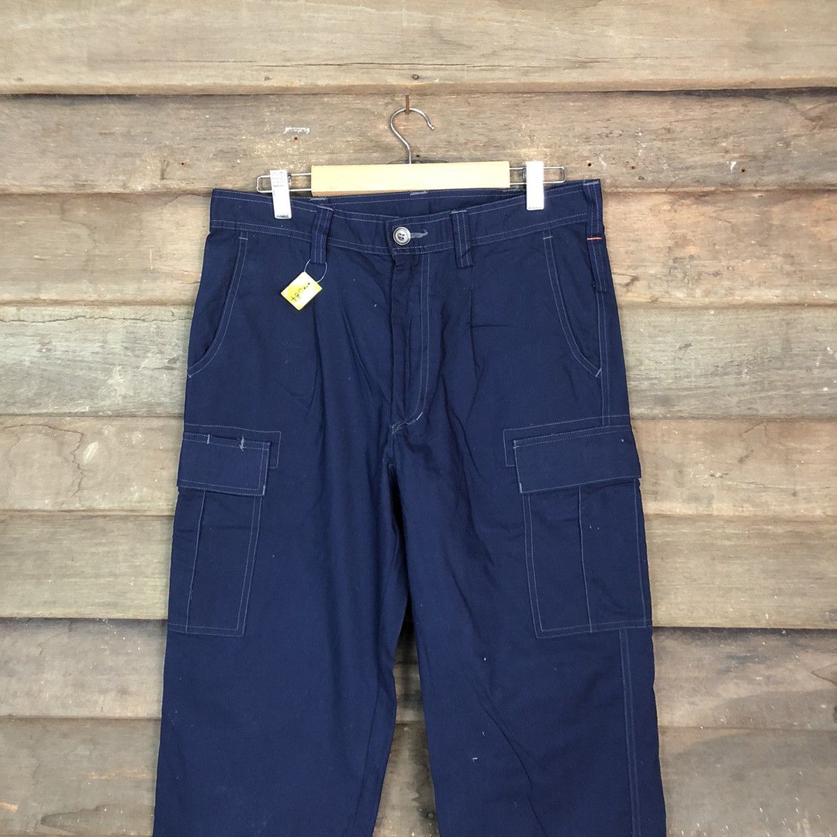 Japanese Brand DL Ladibon Dark Blue Cargo Multipocket Pants #1884 Size US 31 - 2 Thumbnail