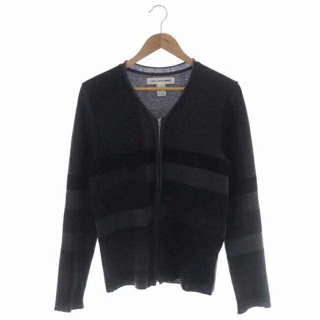 Sweater Gray Zip-up Cardigan Wool Switch