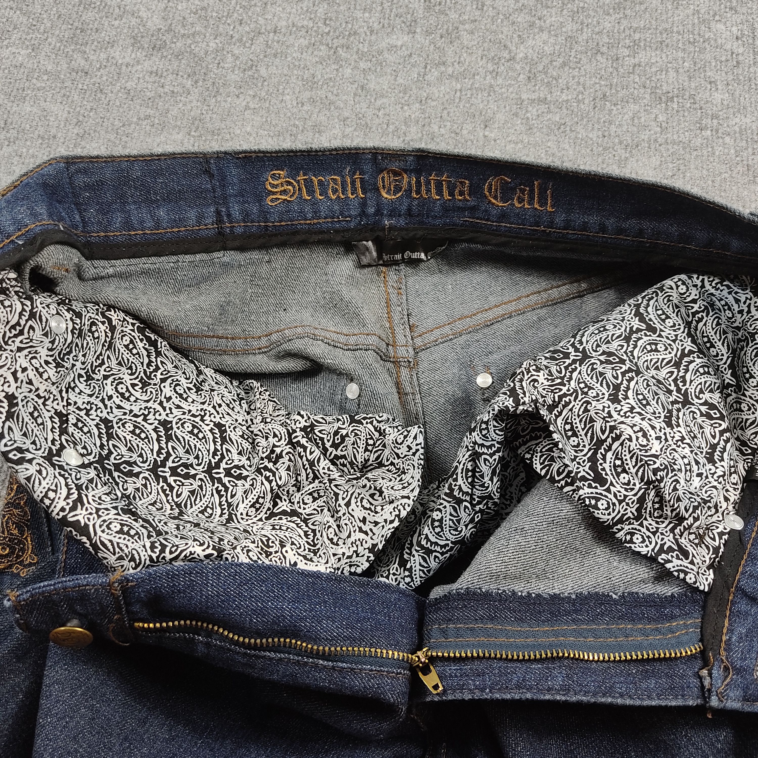 Vintage Vintage Straight Outta Cali Blue Wash Jeans L560 Size US 34 / EU 50 - 12 Thumbnail