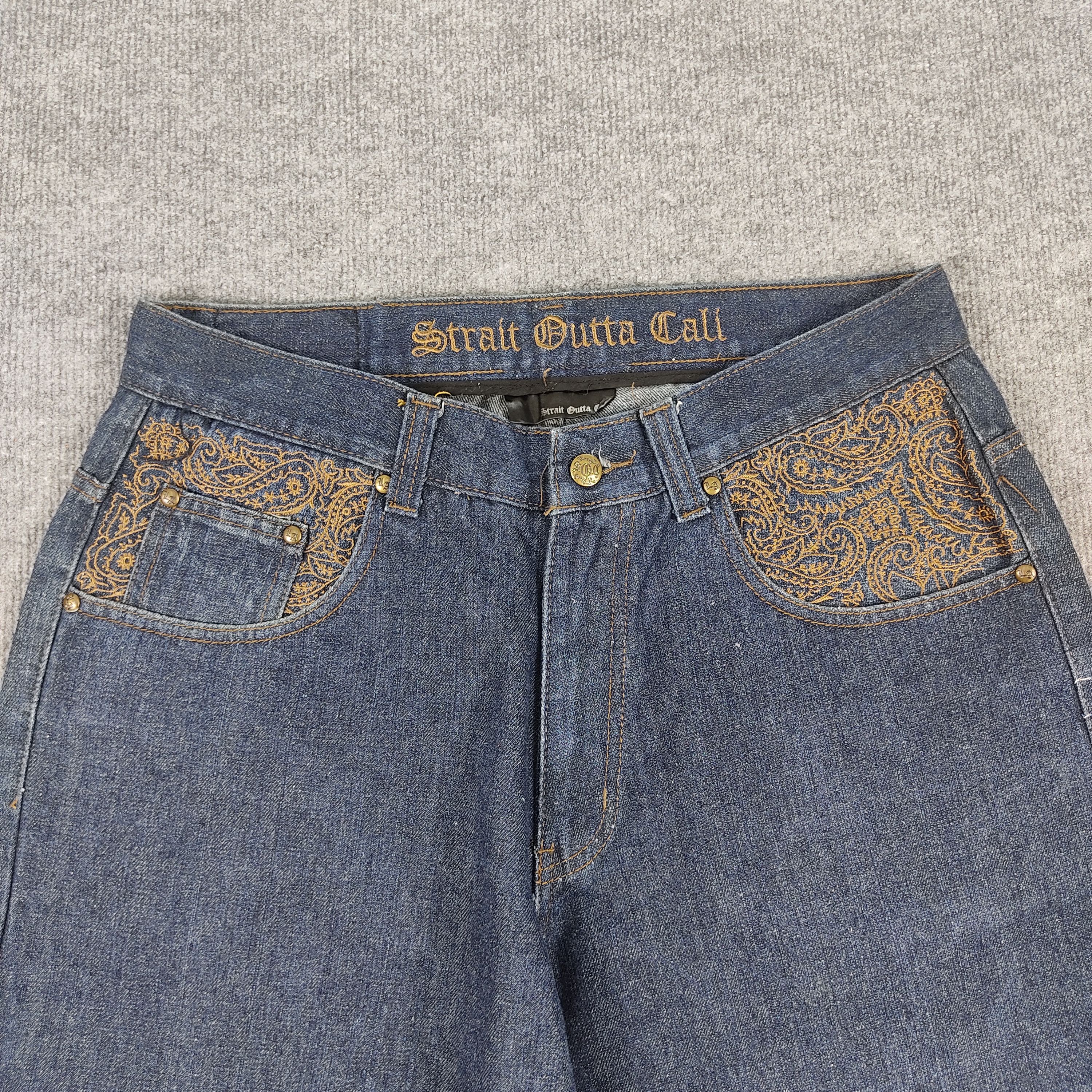 Vintage Vintage Straight Outta Cali Blue Wash Jeans L560 Size US 34 / EU 50 - 2 Thumbnail