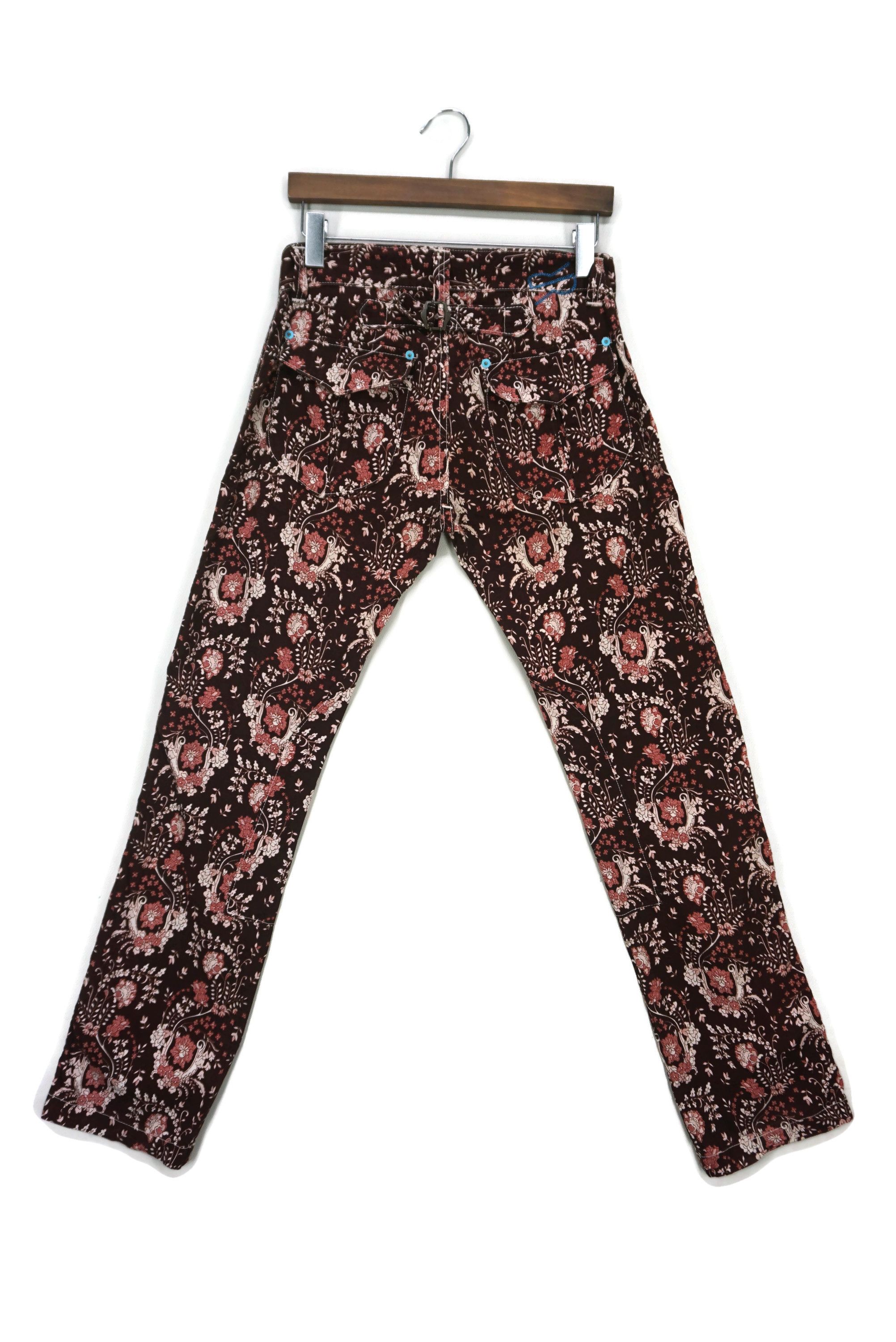 Japanese Brand RARE Pants Made in Italy Batik Buckled Waist fits W32xL31 Size 29" - 2 Thumbnail