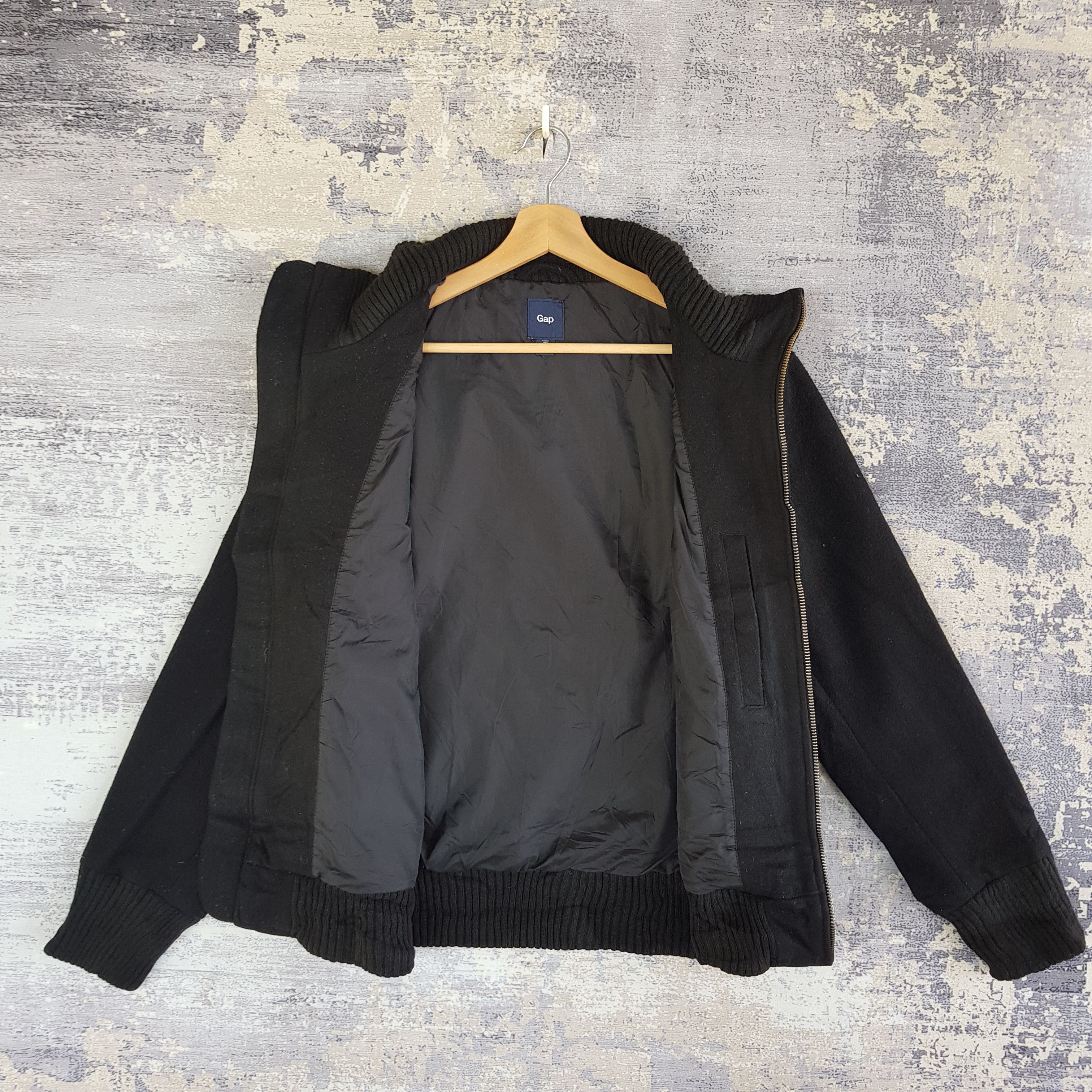 Japanese Brand × Vintage Vintage Japanese Black Wool Jacket Zipper Wool Jackets Size US M / EU 48-50 / 2 - 6 Thumbnail