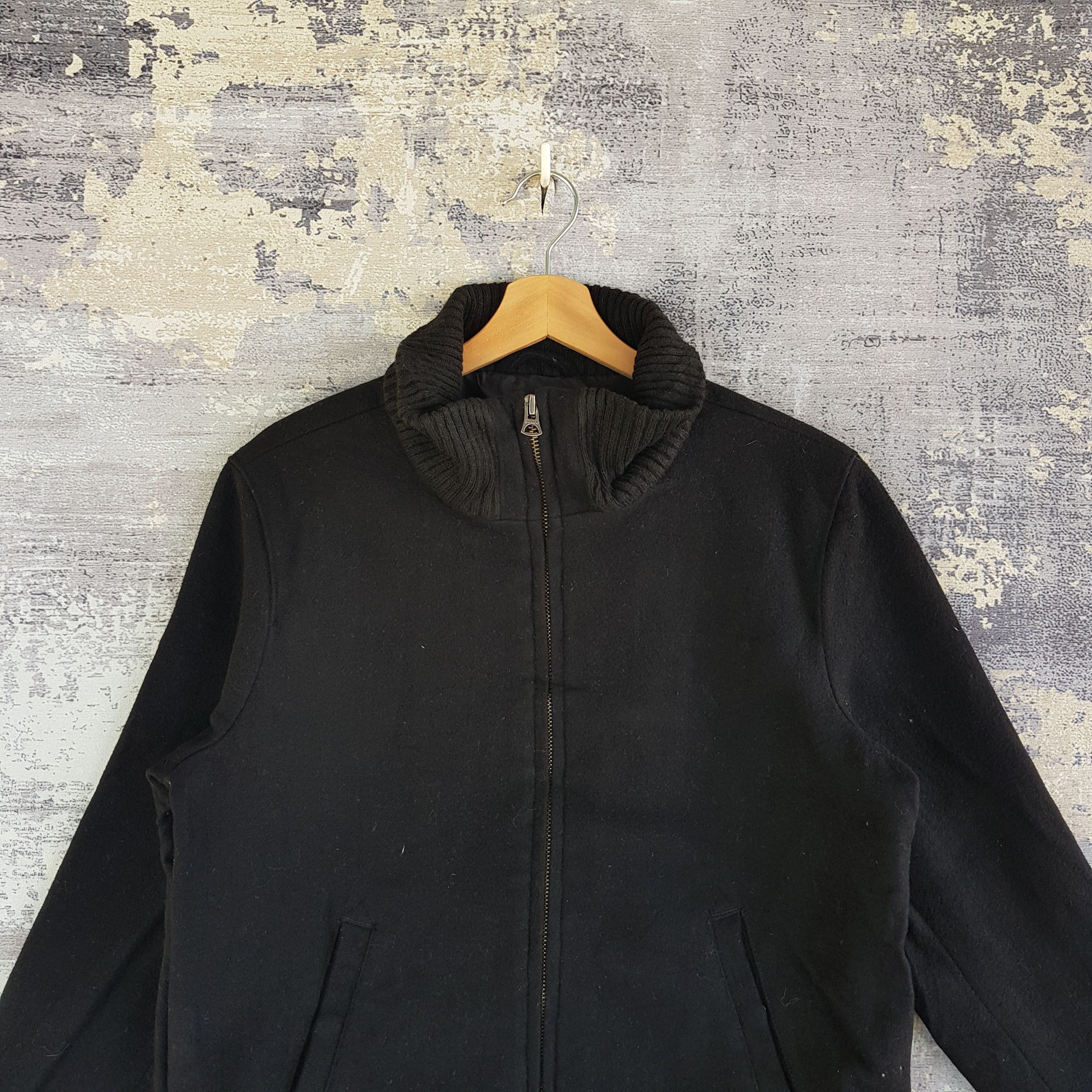 Japanese Brand × Vintage Vintage Japanese Black Wool Jacket Zipper Wool Jackets Size US M / EU 48-50 / 2 - 2 Thumbnail