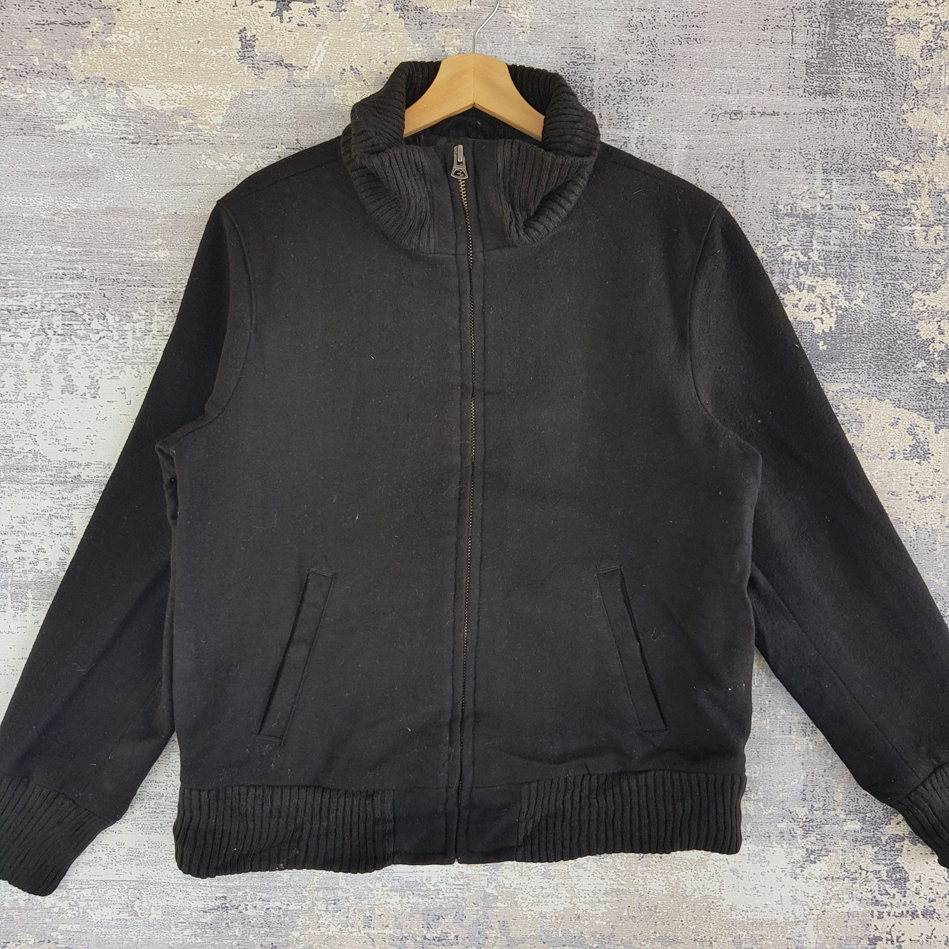 Japanese Brand × Vintage Vintage Japanese Black Wool Jacket Zipper Wool Jackets Size US M / EU 48-50 / 2 - 3 Thumbnail