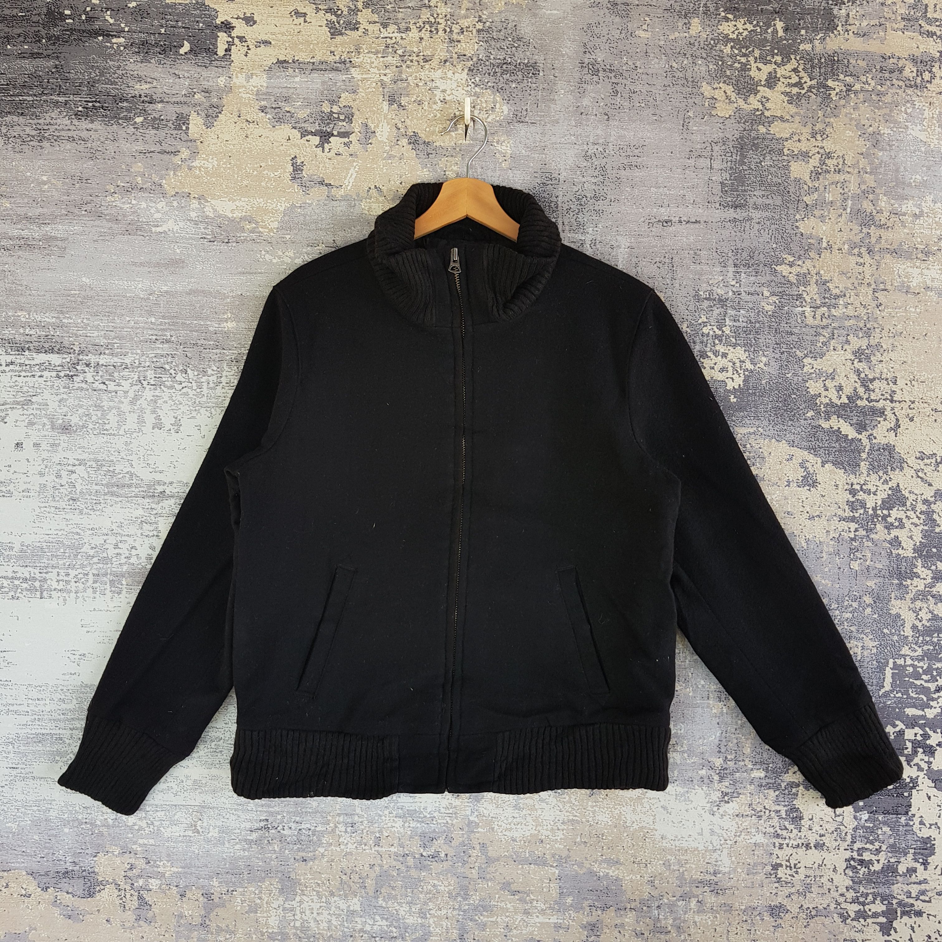 Japanese Brand × Vintage Vintage Japanese Black Wool Jacket Zipper Wool Jackets Size US M / EU 48-50 / 2 - 1 Thumbnail