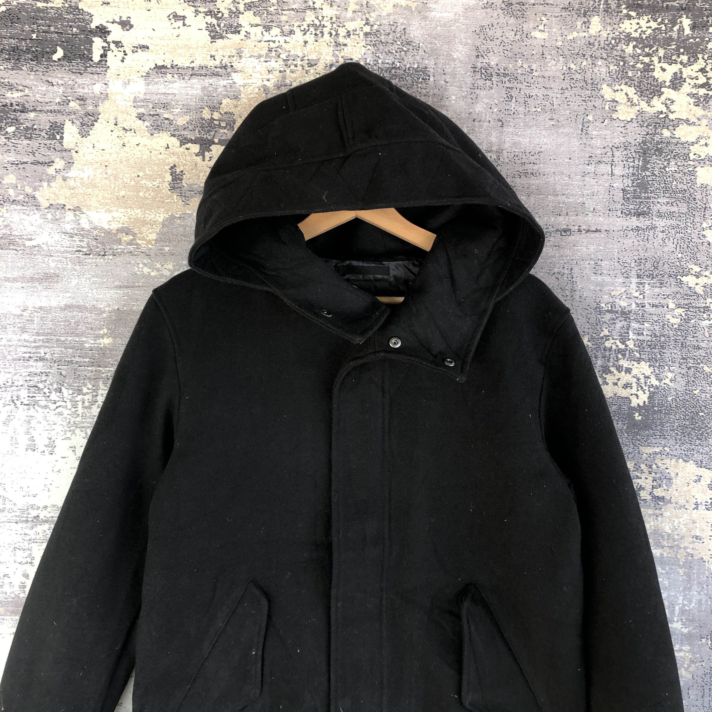 Japanese Brand × Vintage Japanese Wool Jacket Japanese Hoodie Wool Parka Jacket Size US M / EU 48-50 / 2 - 2 Thumbnail