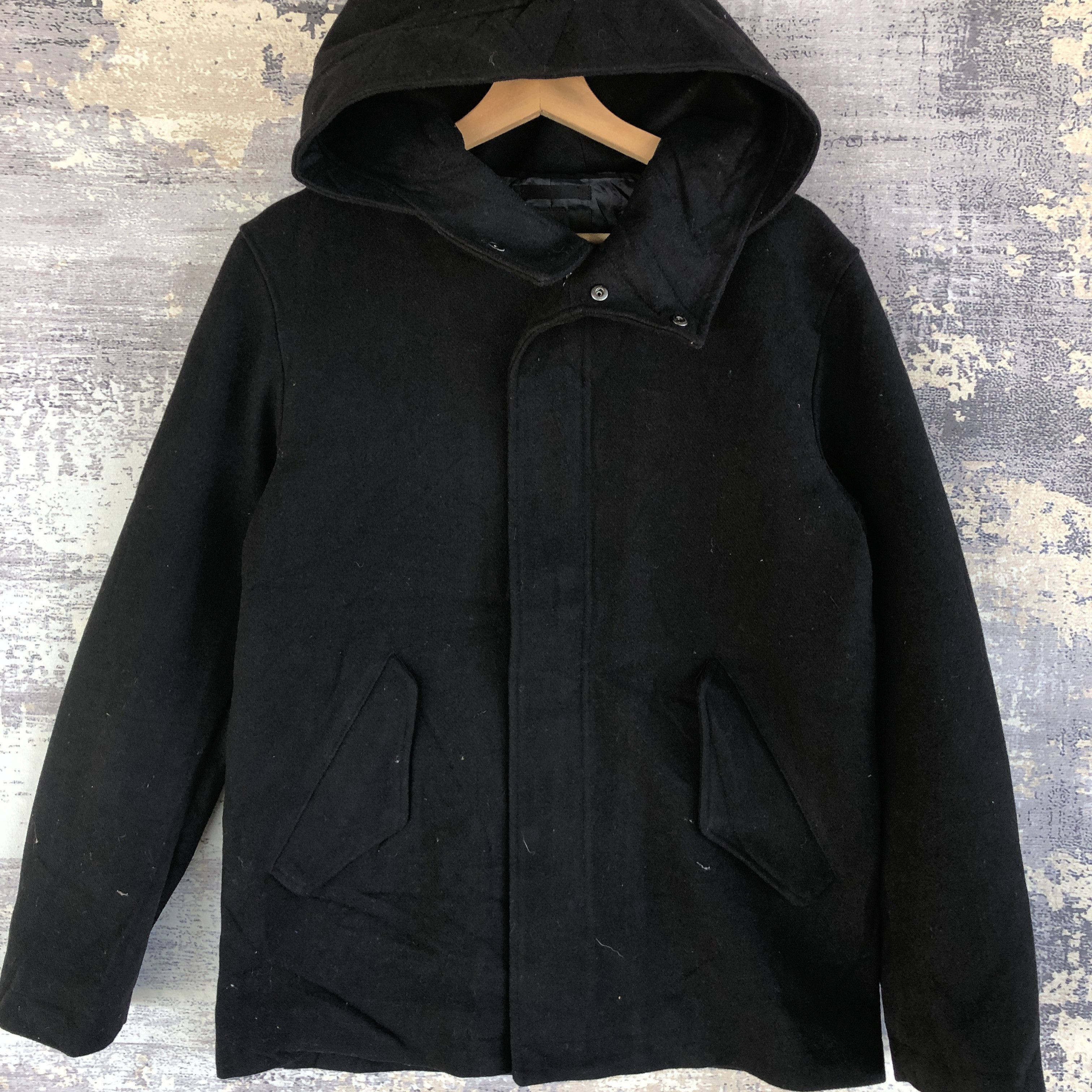 Japanese Brand × Vintage Japanese Wool Jacket Japanese Hoodie Wool Parka Jacket Size US M / EU 48-50 / 2 - 3 Thumbnail