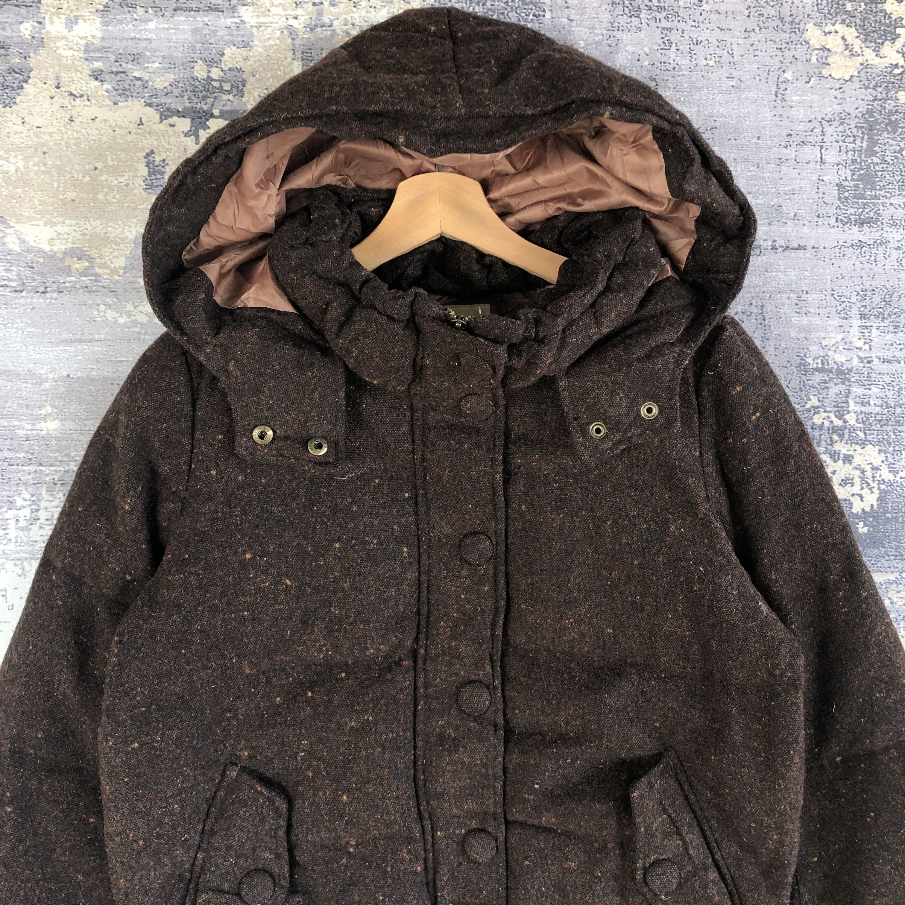 Japanese Brand × Vintage Khaju Japanese Puffer Wool Jacket Hoodie Wool Jacket Size US S / EU 44-46 / 1 - 4 Thumbnail