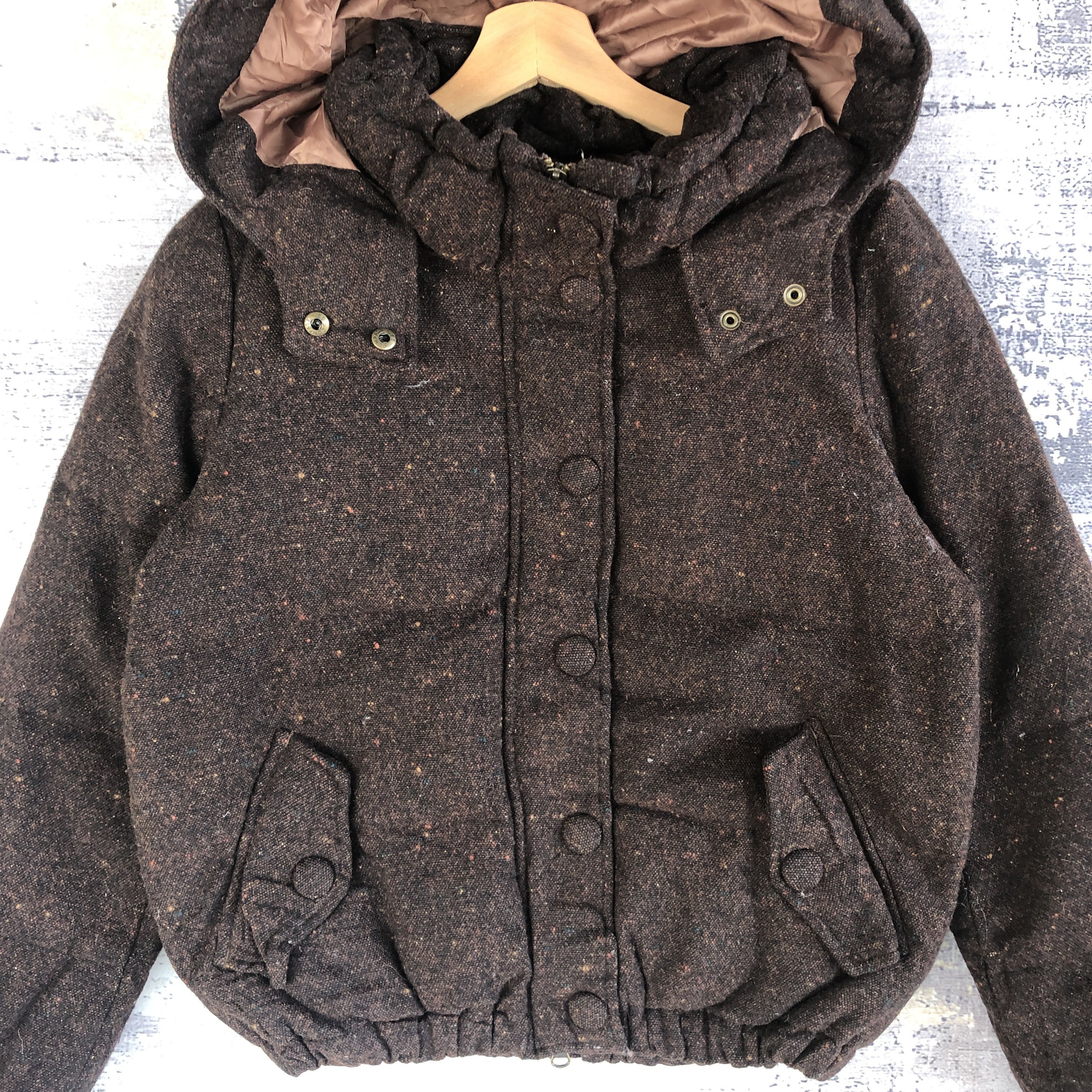 Japanese Brand × Vintage Khaju Japanese Puffer Wool Jacket Hoodie Wool Jacket Size US S / EU 44-46 / 1 - 5 Thumbnail