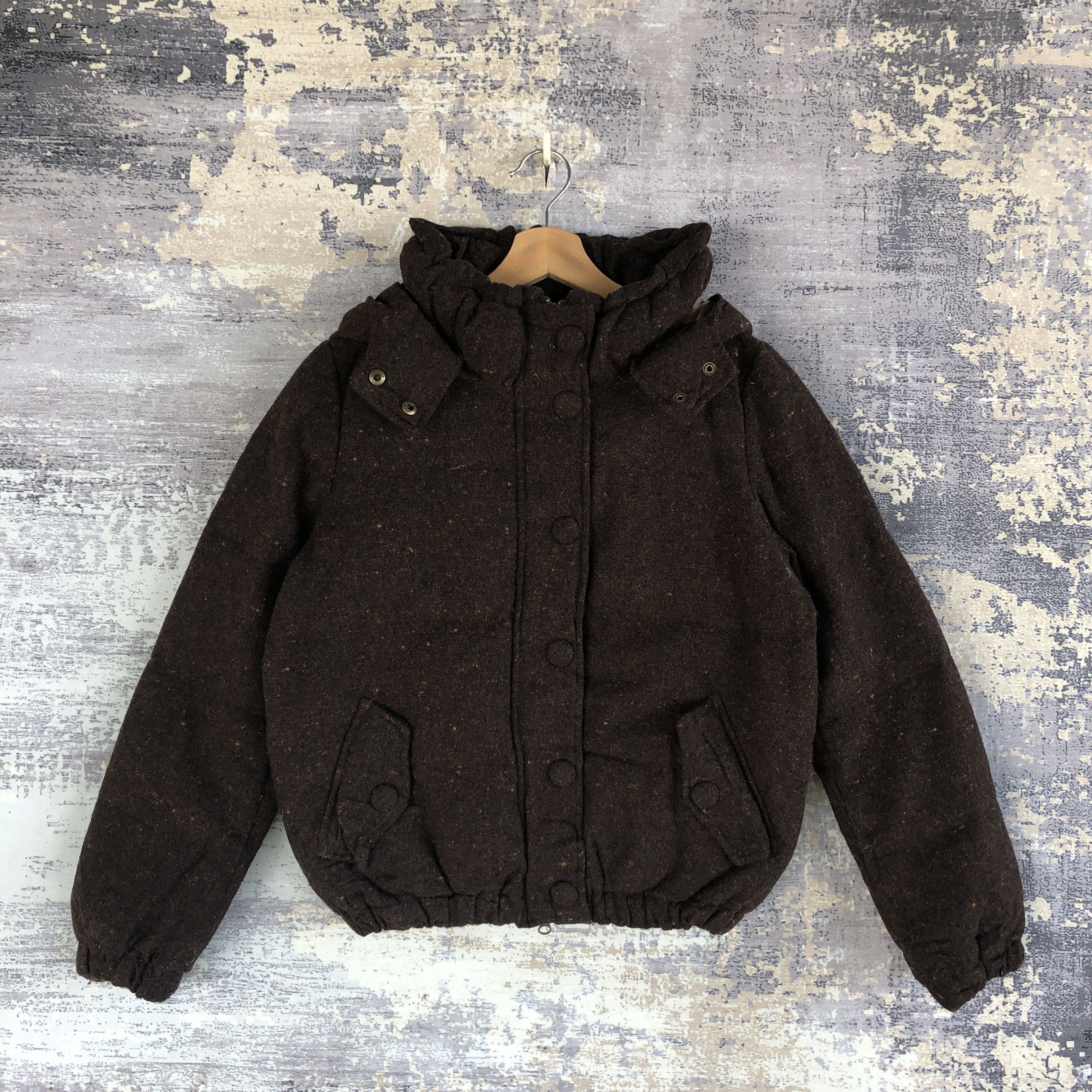 Japanese Brand × Vintage Khaju Japanese Puffer Wool Jacket Hoodie Wool Jacket Size US S / EU 44-46 / 1 - 2 Thumbnail