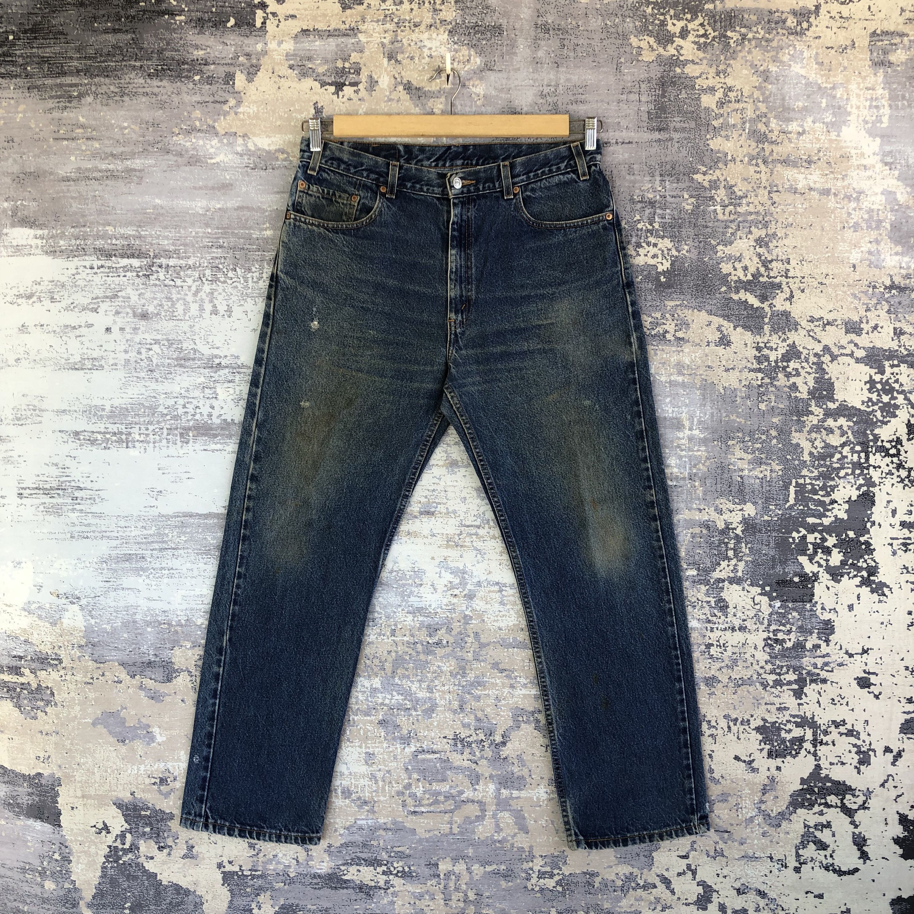 Vintage Vintage Dirty Levis 505 Jeans Dark Blue Levis 505 Denim | Grailed