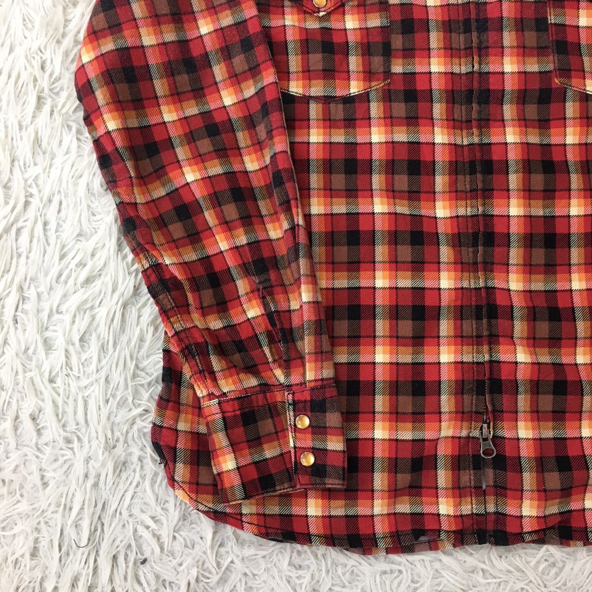 Levi's Levis Zip Up Western Flannel Size US M / EU 48-50 / 2 - 2 Thumbnail